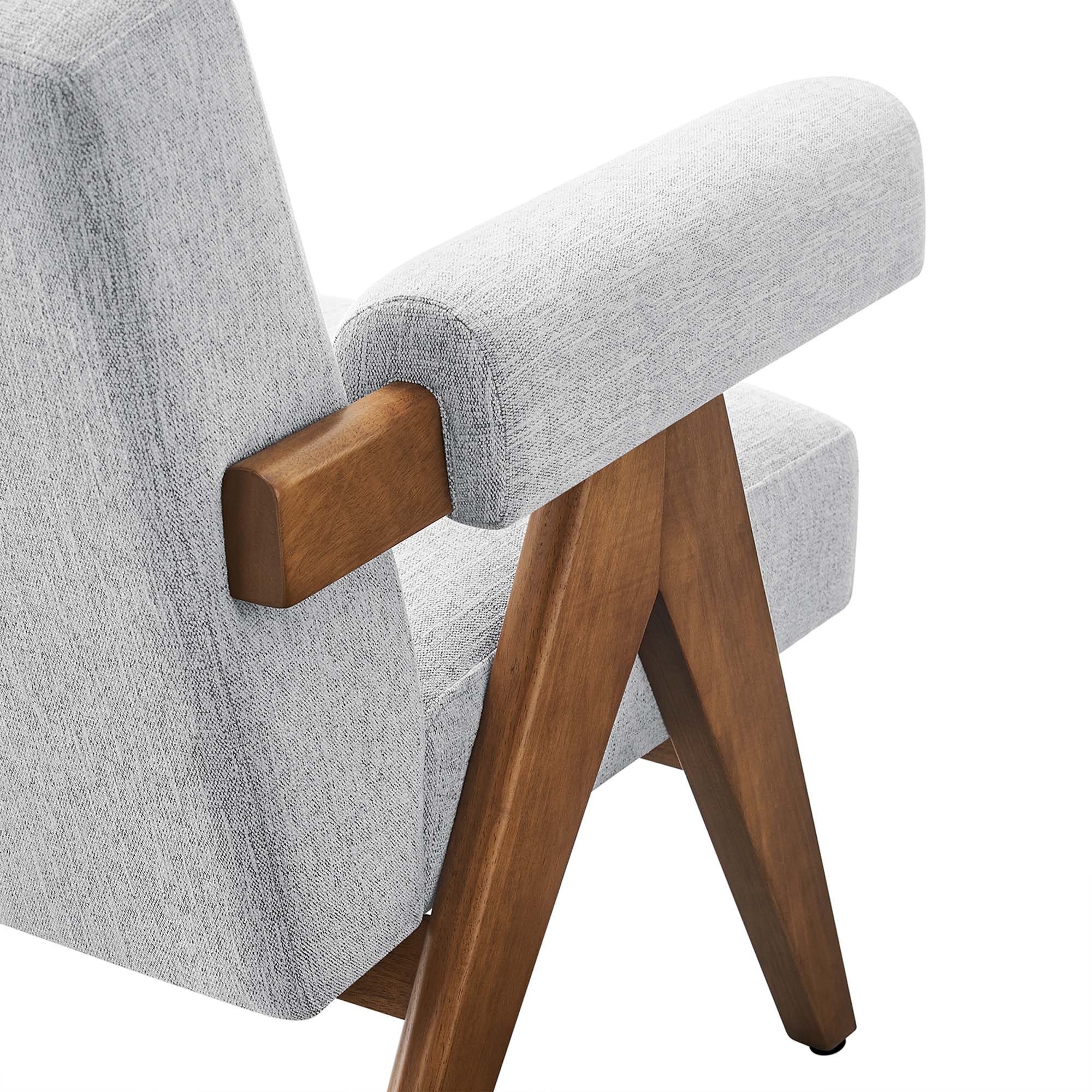 28 Inch Woven Heathered Fabric Armchair with Wood Legs - Image 27