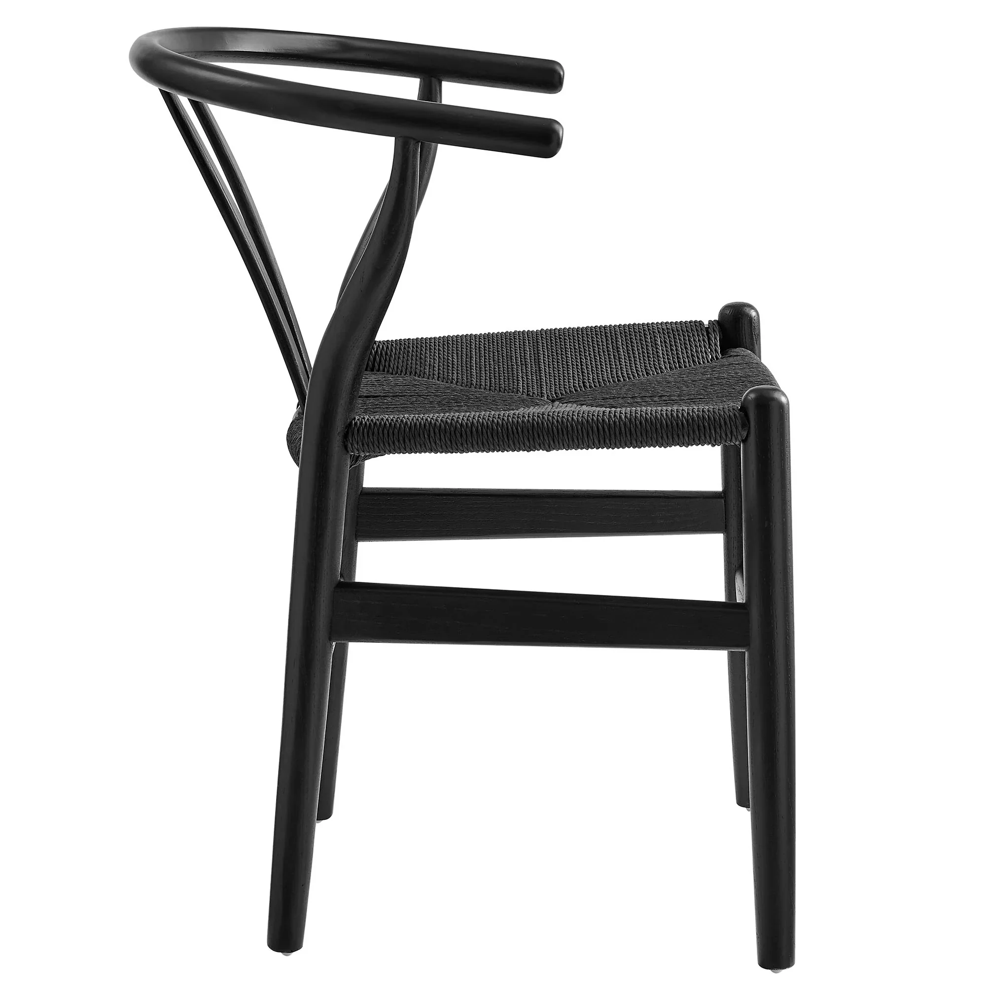 29 Inch Elm Wood Dining Side Chair with Woven Rope Seat - Image 8