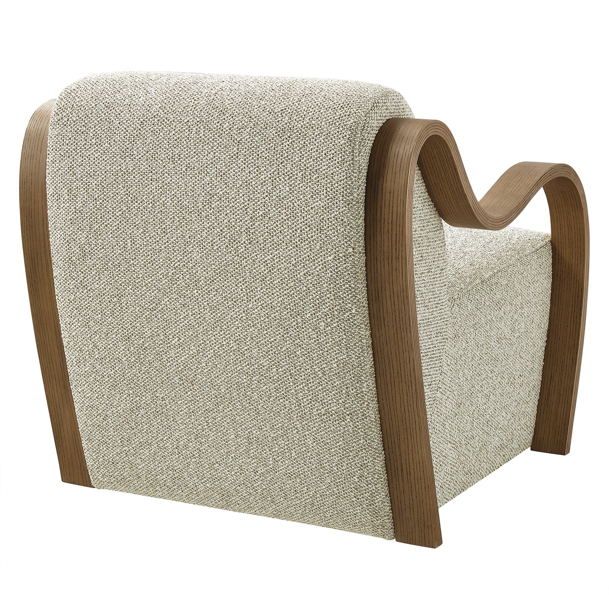 29 Inch Lattice Boucle Fabric Accent Armchair - Image 5