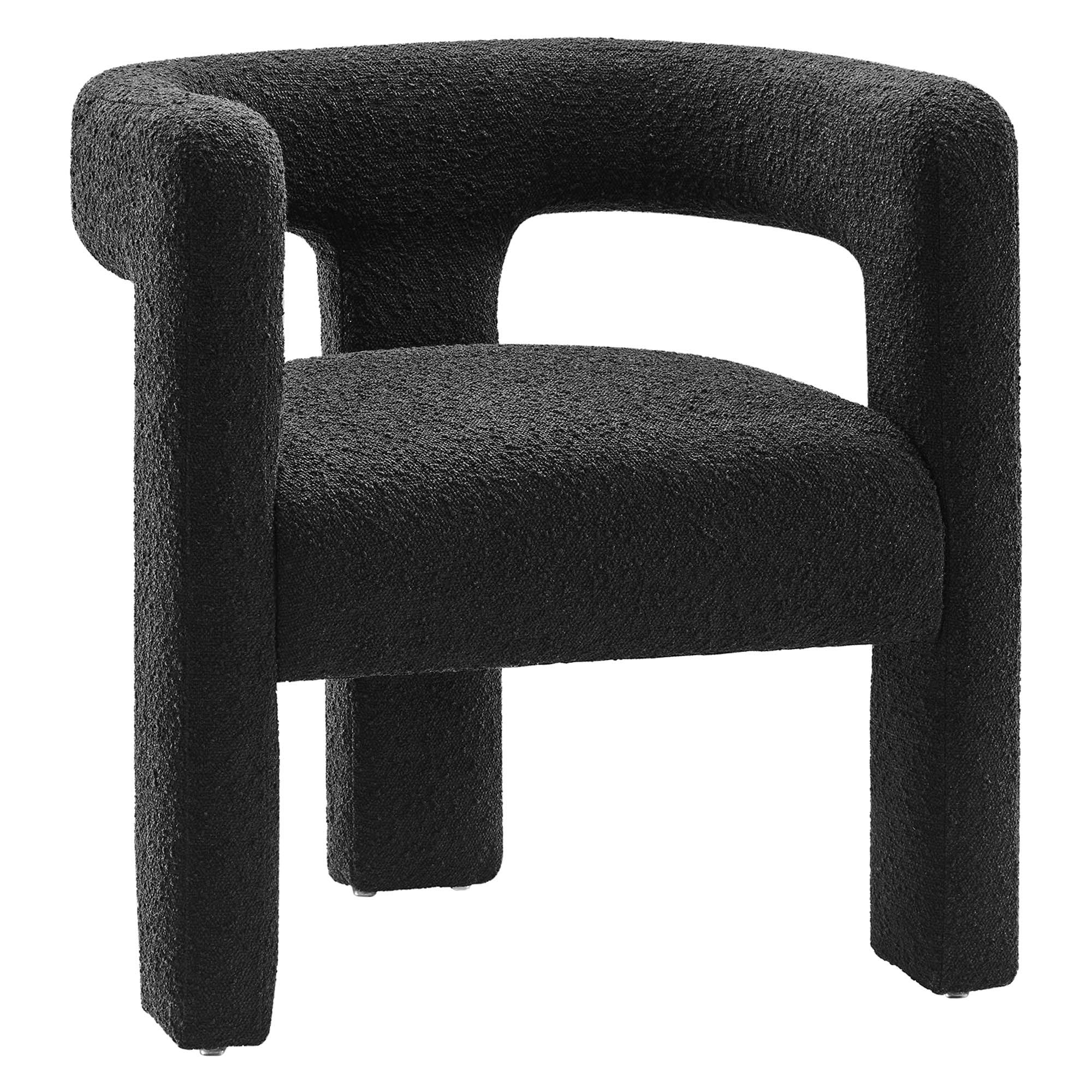 29 Inch Modern Rounded Boucle Fabric Armchair - Image 8