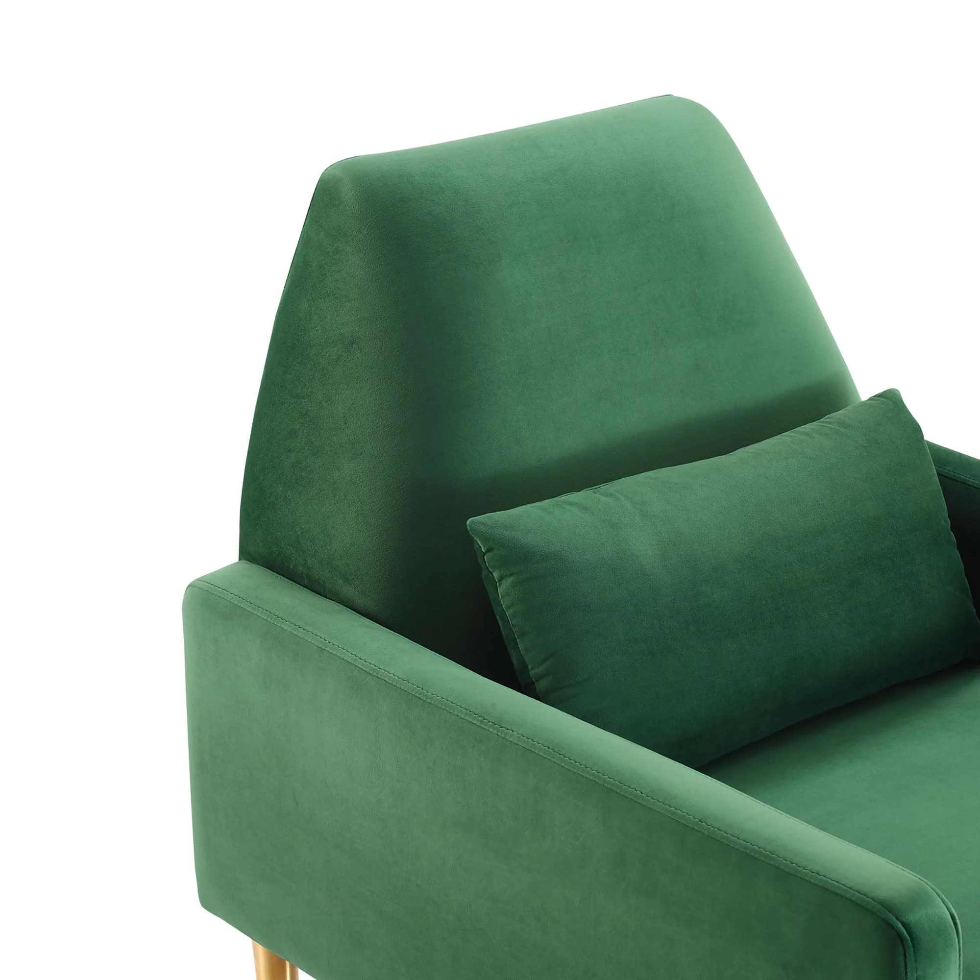 29 Inch Performance Velvet Armchair with Gold Stainless Steel Legs - Image 11