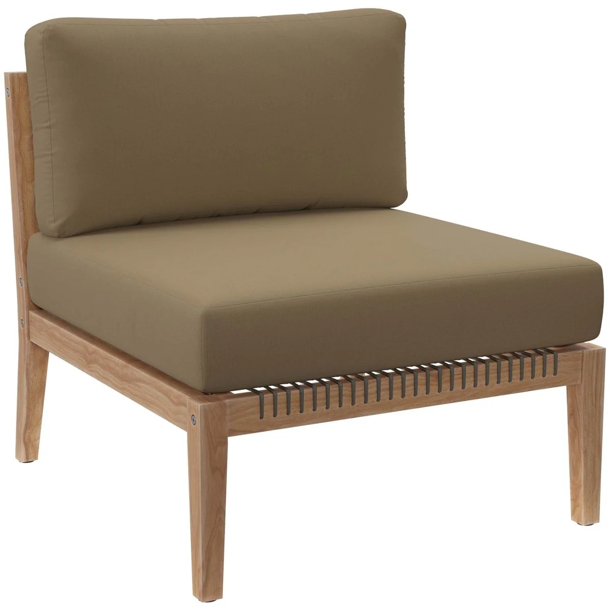 29" Modern Teak Wood Outdoor Armless Chair – Modern Teak Patio Seating, Weatherproof - Image 22