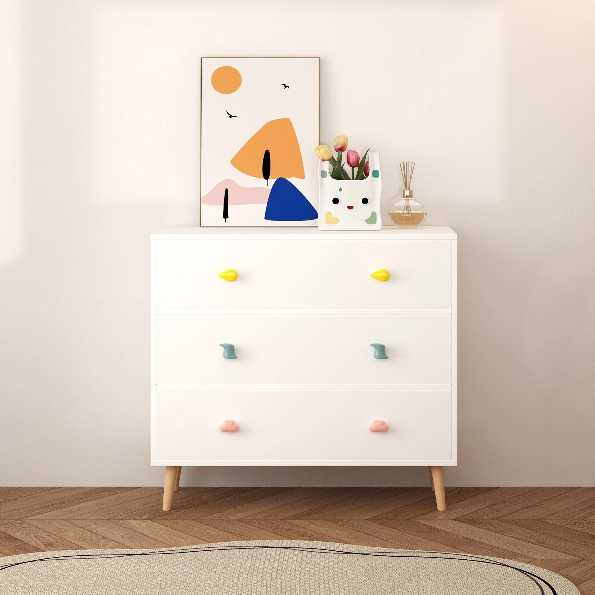 3 Drawer Dresser, Storage Cabinet With Anti Tip Safety - Image 4