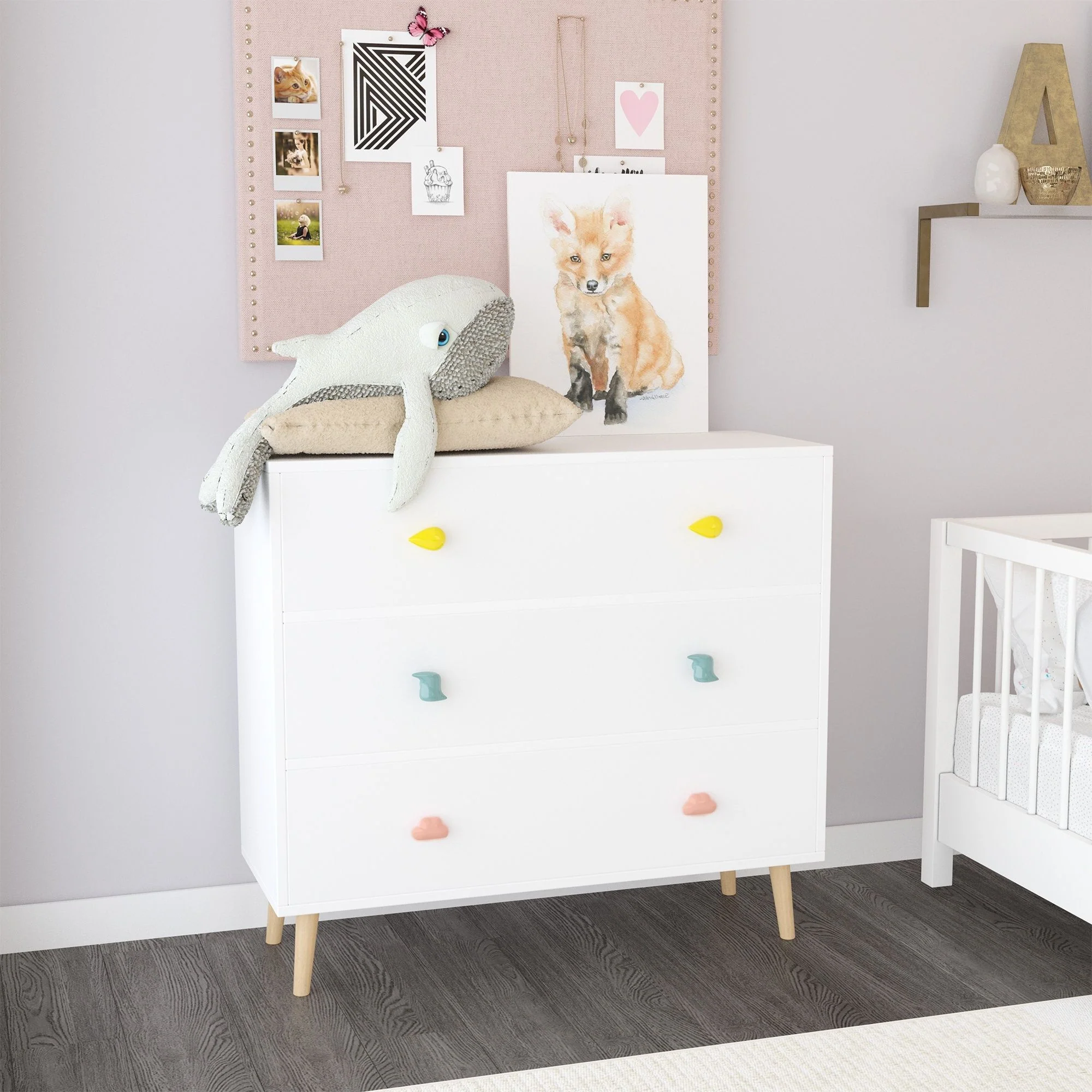 3 Drawer Dresser, Storage Cabinet With Anti Tip Safety - Image 7
