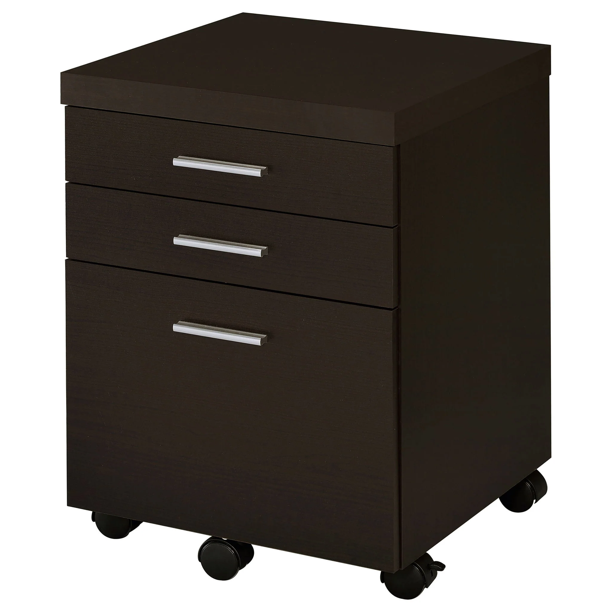 3 Drawer File Cabinetб Compact Office Storage For Home - Brown - Image 5