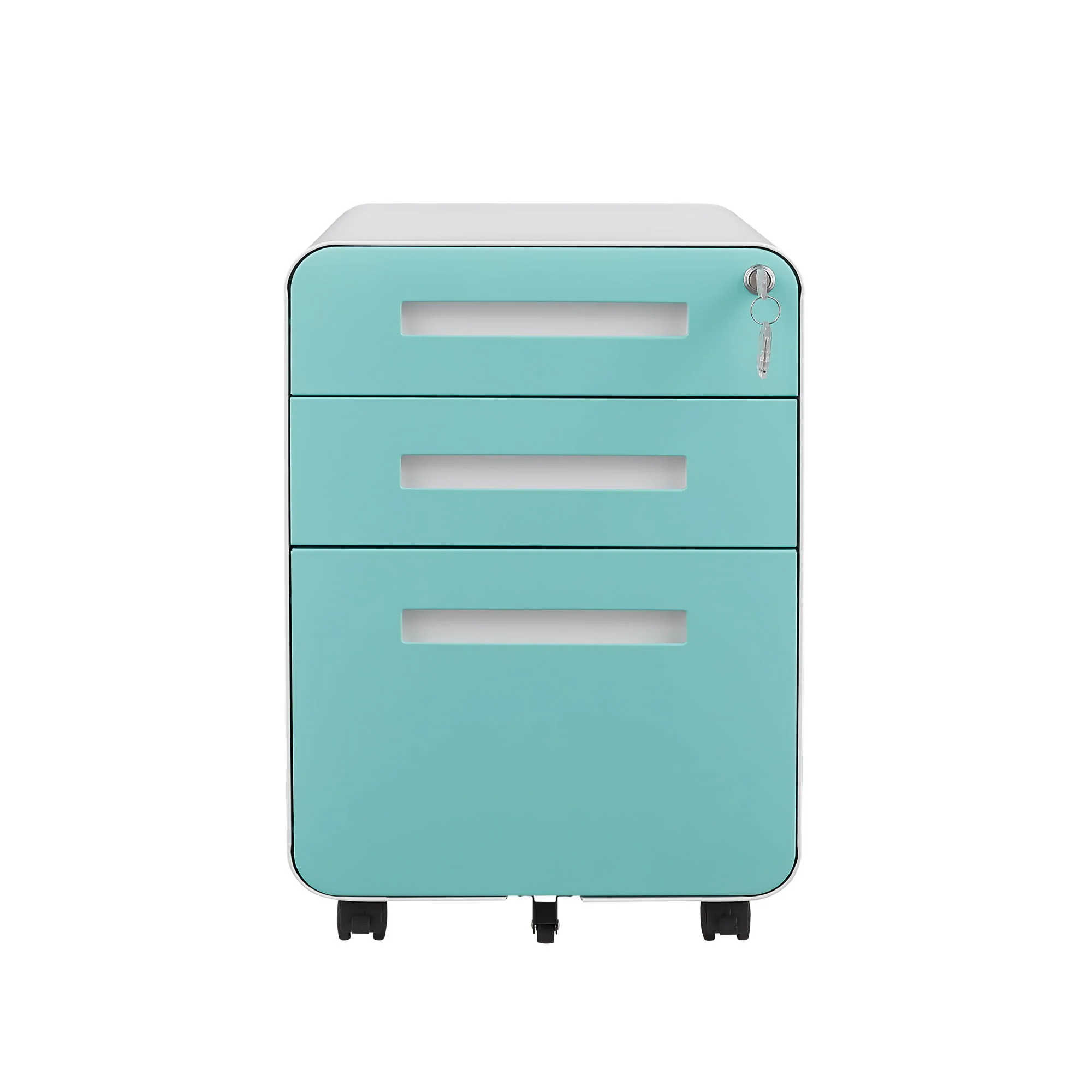 3 Drawer Mobile File Cabinet Under Desk Office, Simple Style Versatile Storage Cabinet For Legal / Letter / A4 Files, 5 Wheel Design Anti-Tilting Cold Rolled Steel Waterproof Moisture-Proof - Image 26