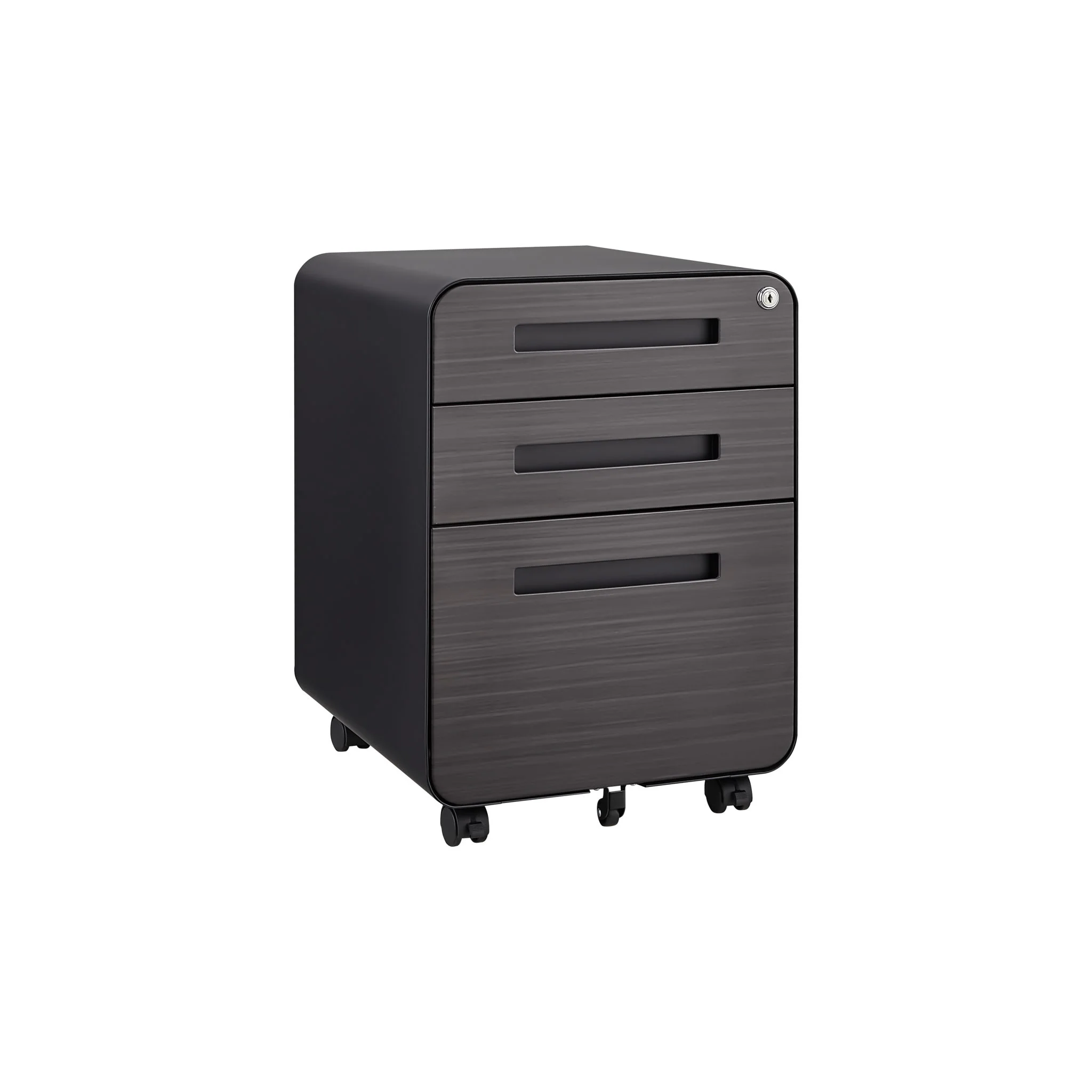 3 Drawer Mobile File Cabinet Under Desk Office, Simple Style Versatile Storage Cabinet For Legal / Letter / A4 Files, 5 Wheel Design Anti-Tilting Cold Rolled Steel Waterproof Moisture-Proof - Image 29