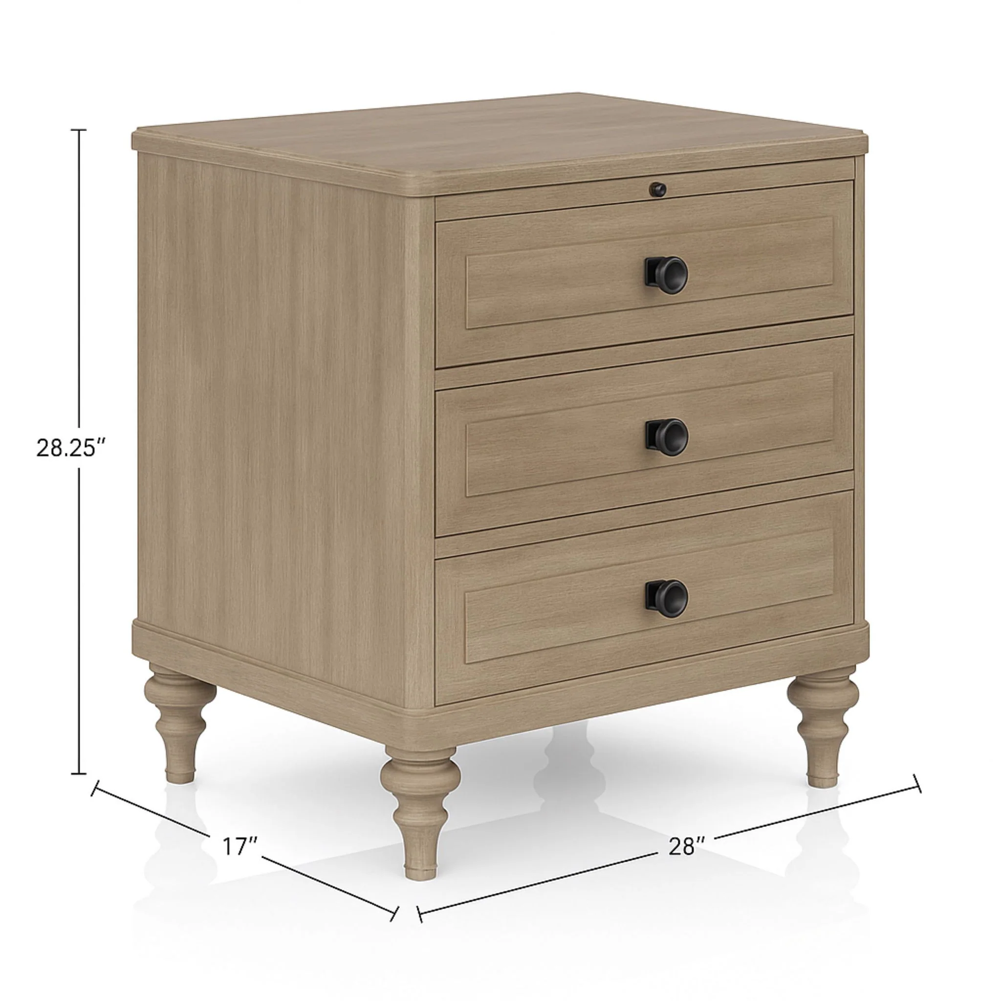3 Drawer Nightstand - Sand - Image 7