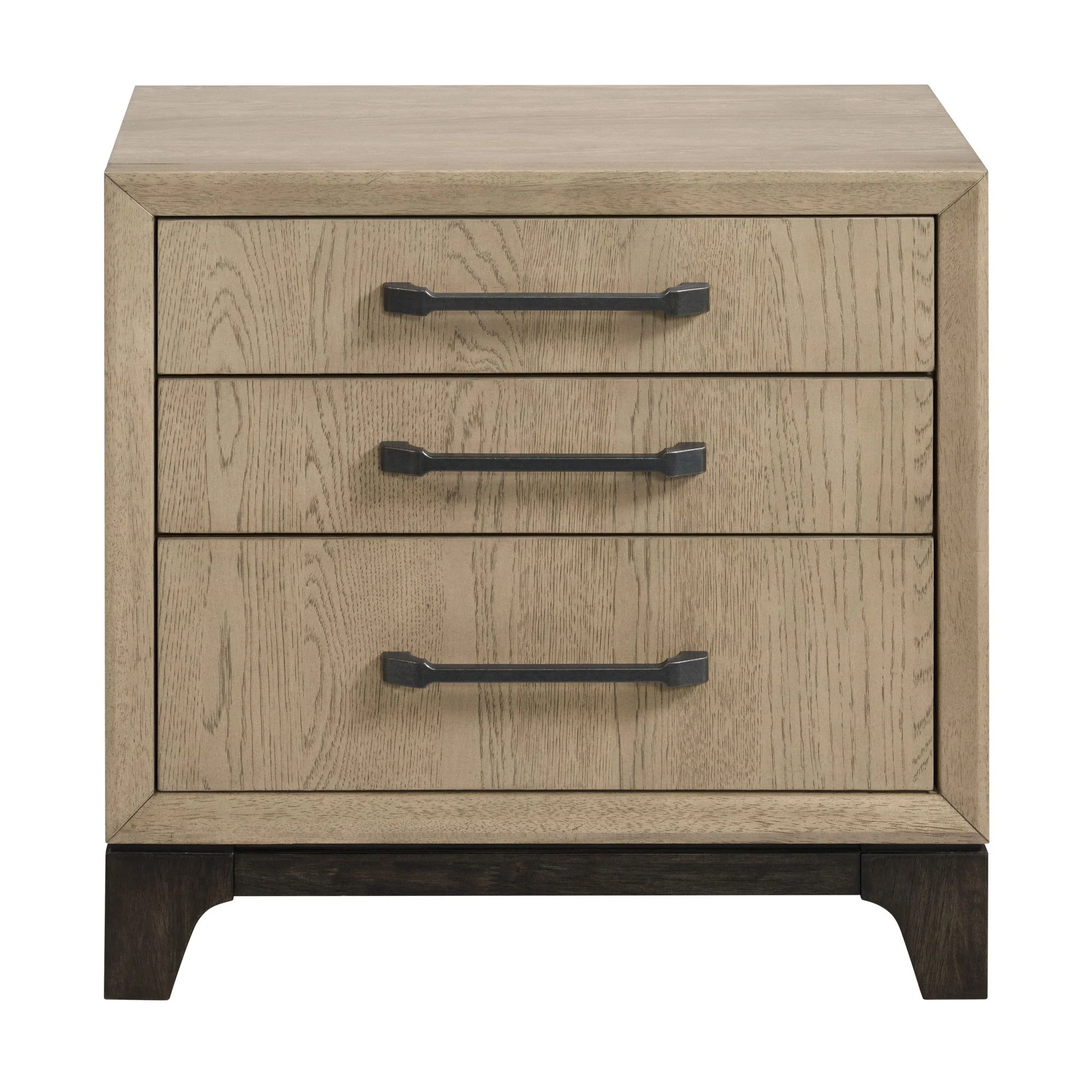 3 Drawer Nightstand With USB Charging Port - Brown - Image 3