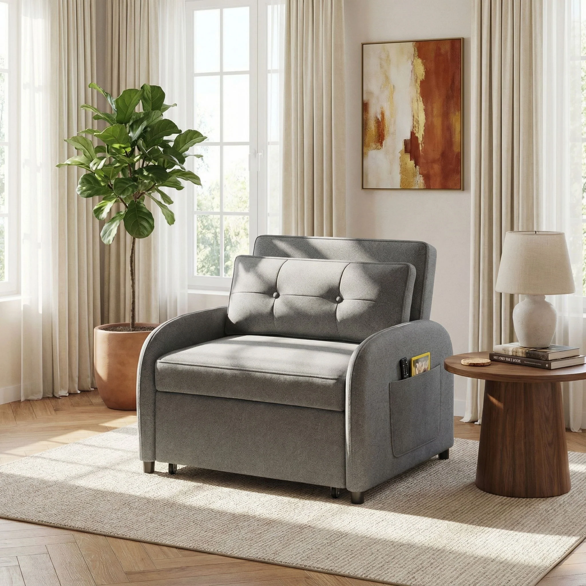 3 In 1 Convertible Sleeper Sofa Bed For Living Room - Image 17