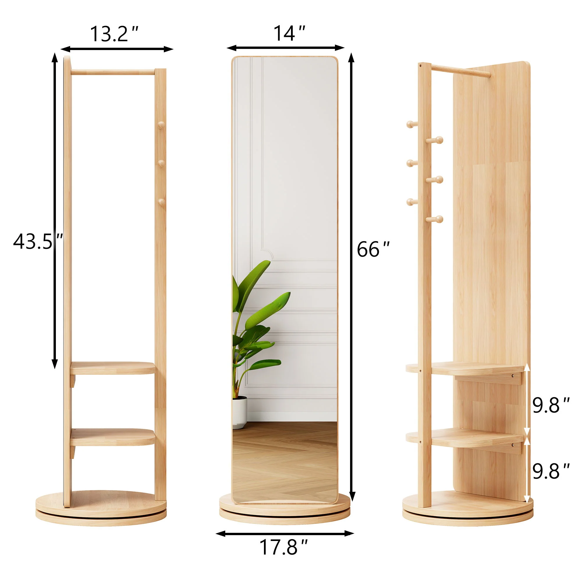 3 In 1 Multifunctional Full Length Clothing Mirror - Image 20
