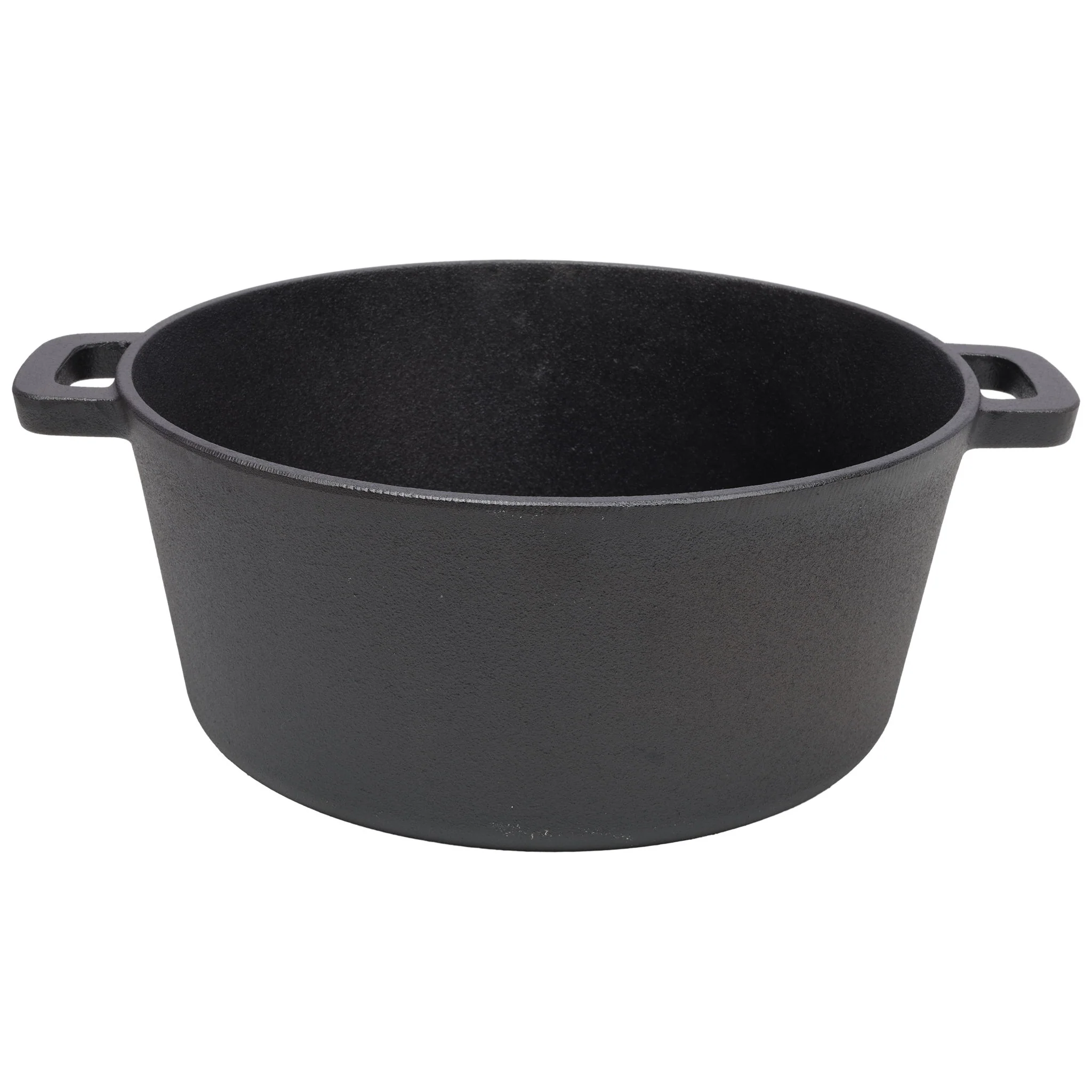 3 In 1 Pre-Seasoned Cast Iron Dutch Oven, Outdoor Camping Deep Pot, 5 Quart With Silicone Handles - Black - Image 5