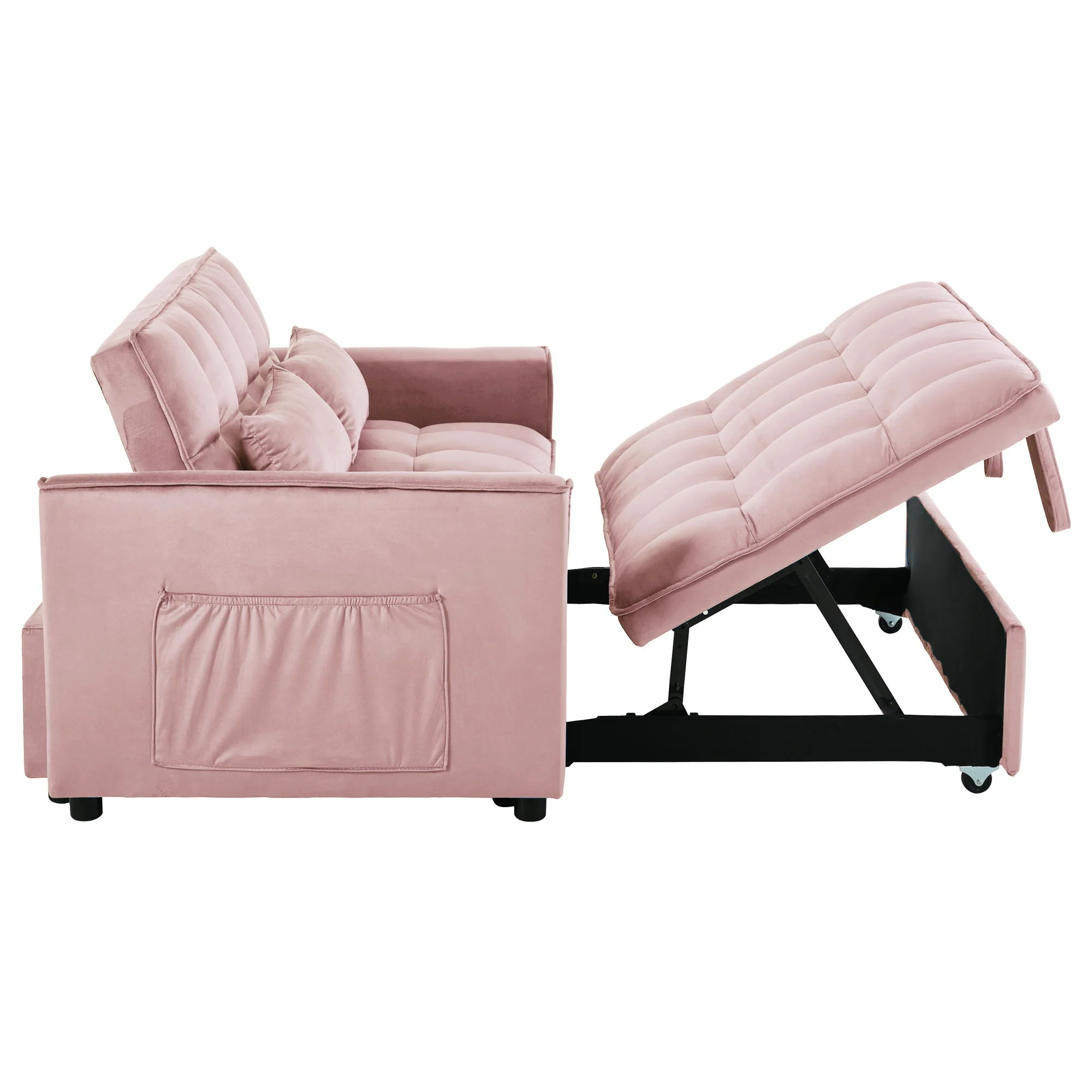 3 In 1 Pull Out Couch Convertible Sofa Bed With Reclining Backrest - Image 22