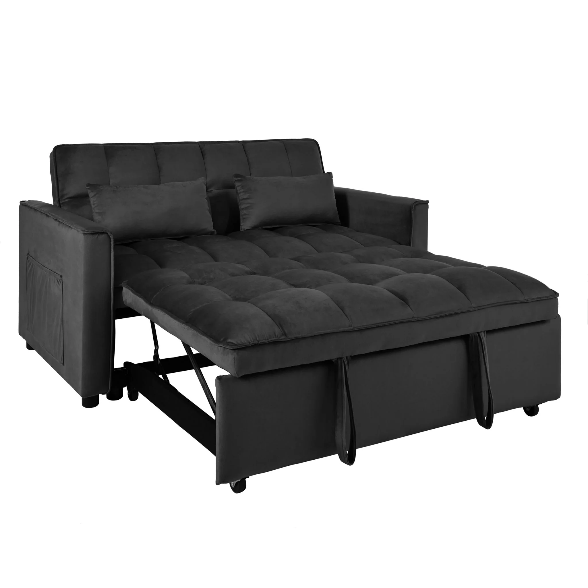 3 In 1 Pull Out Couch Convertible Sofa Bed With Reclining Backrest - Image 3
