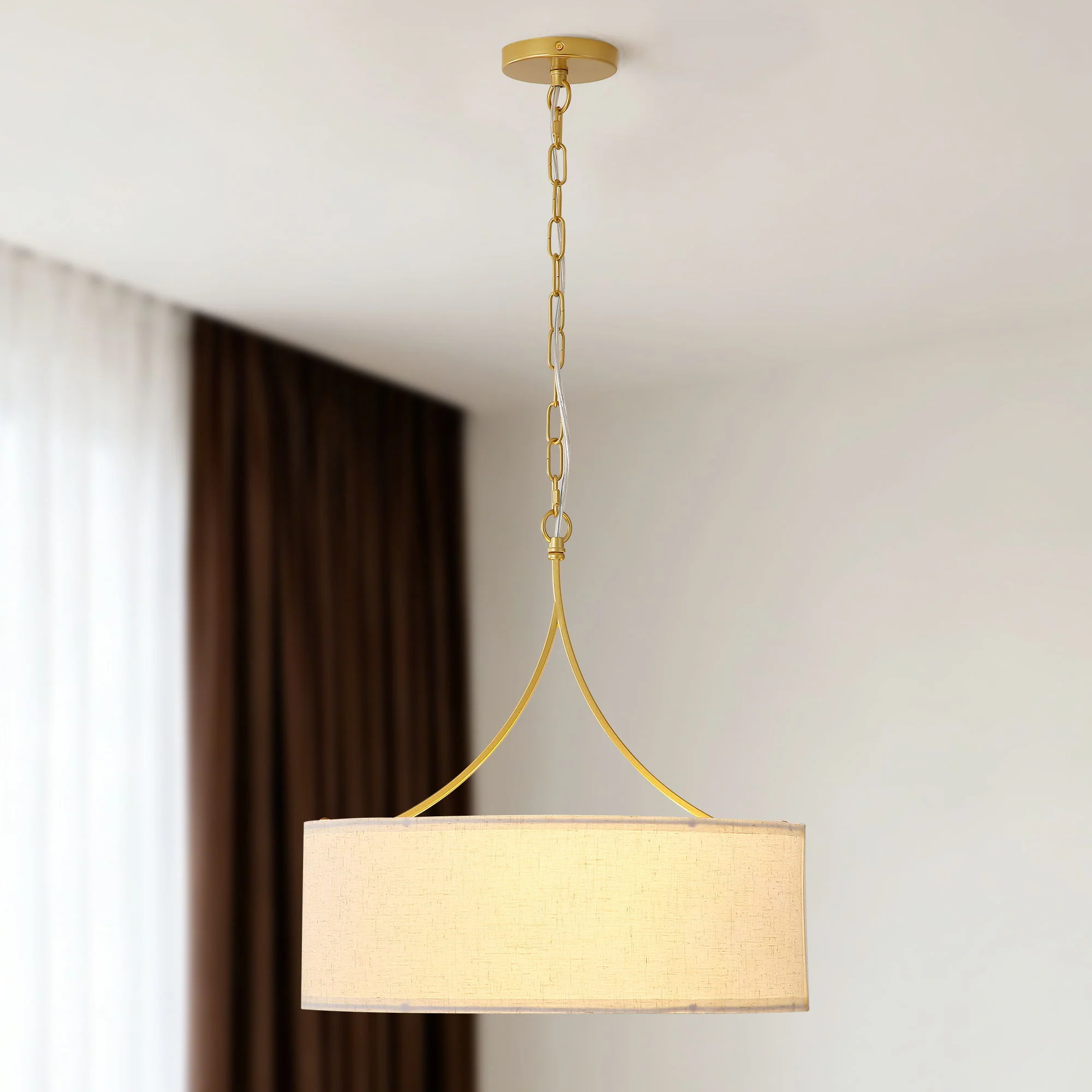 3 Light Drum Pendant Light - Image 9