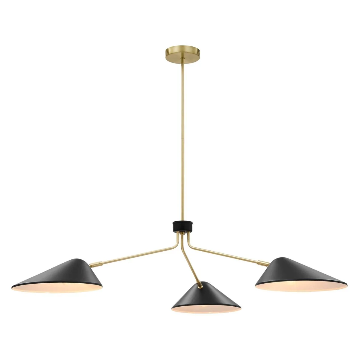 3-Light Modern Metal Arm Pendant Ceiling Light Fixture Contemporary Hanging Lamp - Image 9