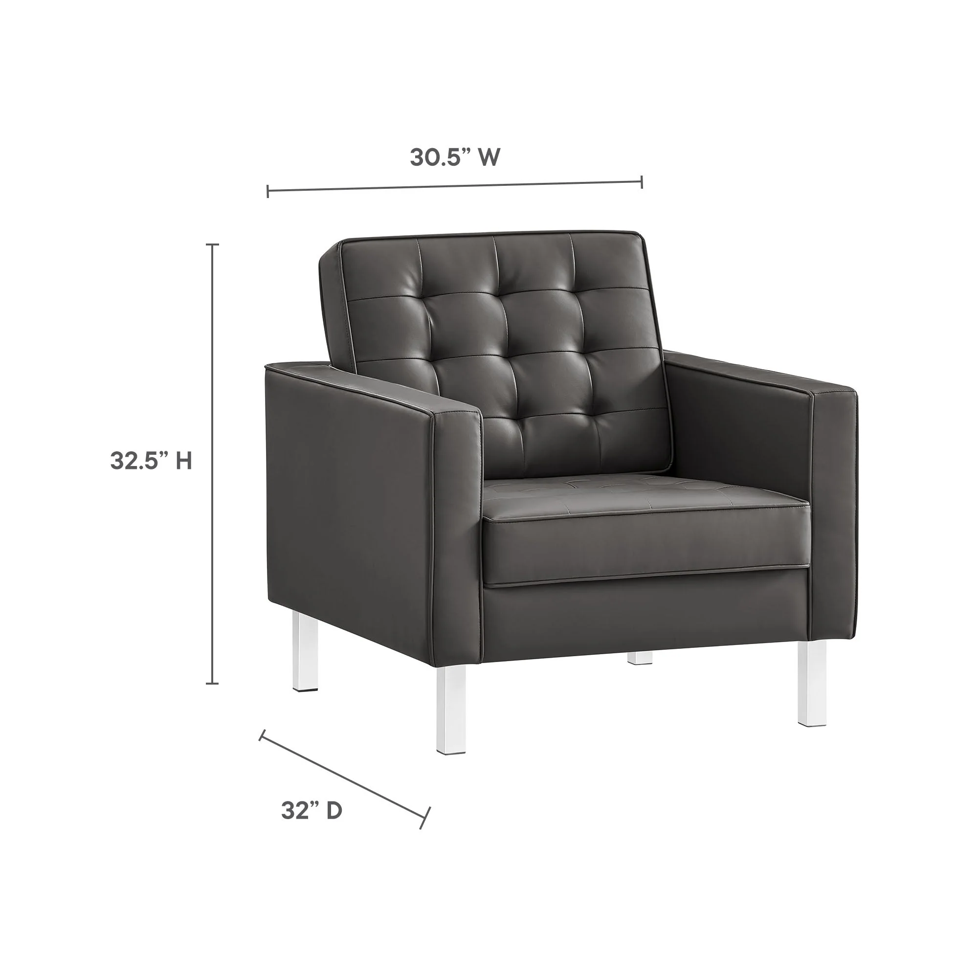 3 Piece 123" Tufted Vegan Leather Furniture Set - Image 4