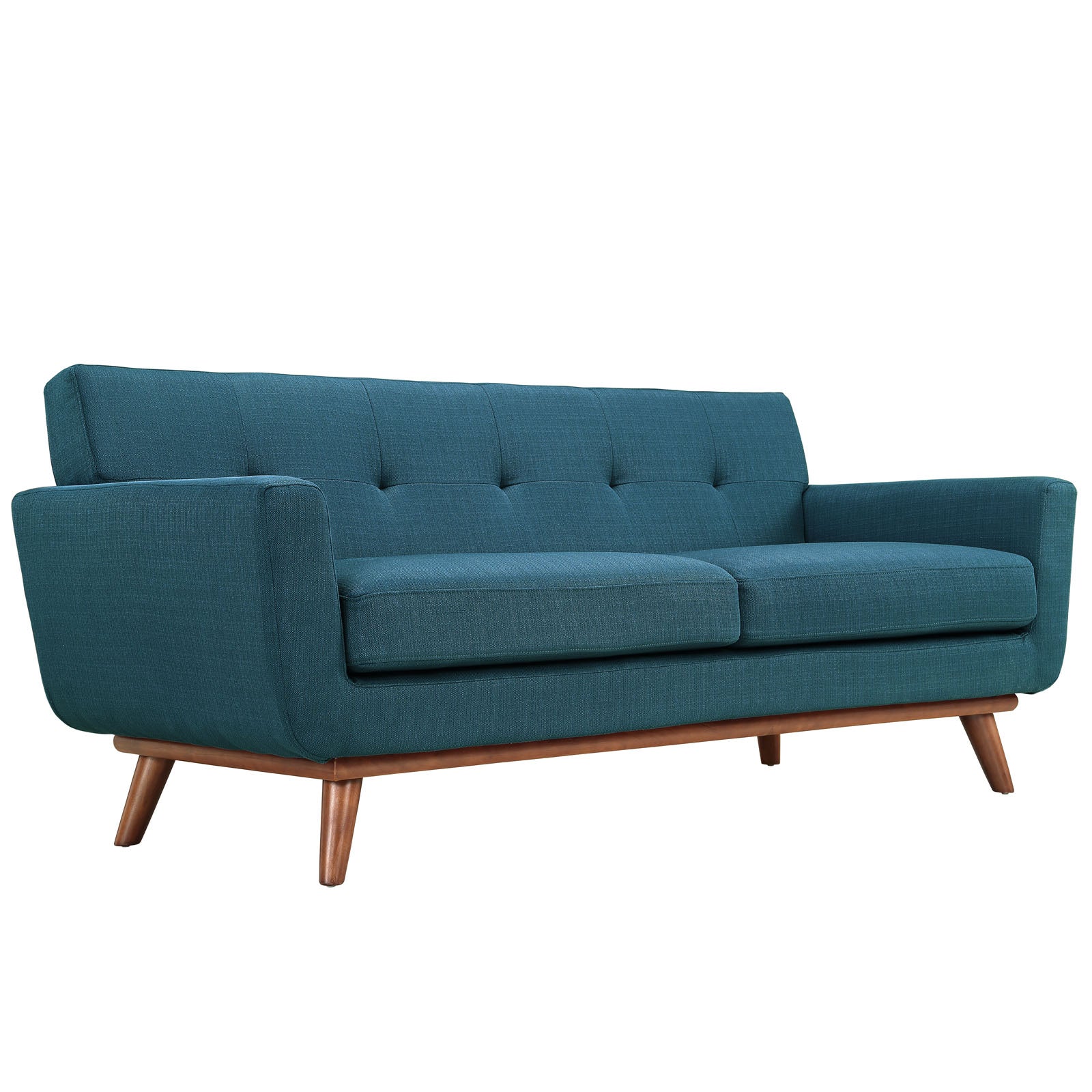 3 Piece 124" Gently Sloping Curved Upholstered Fabric Sofa Loveseat and Armchair Set - Image 3