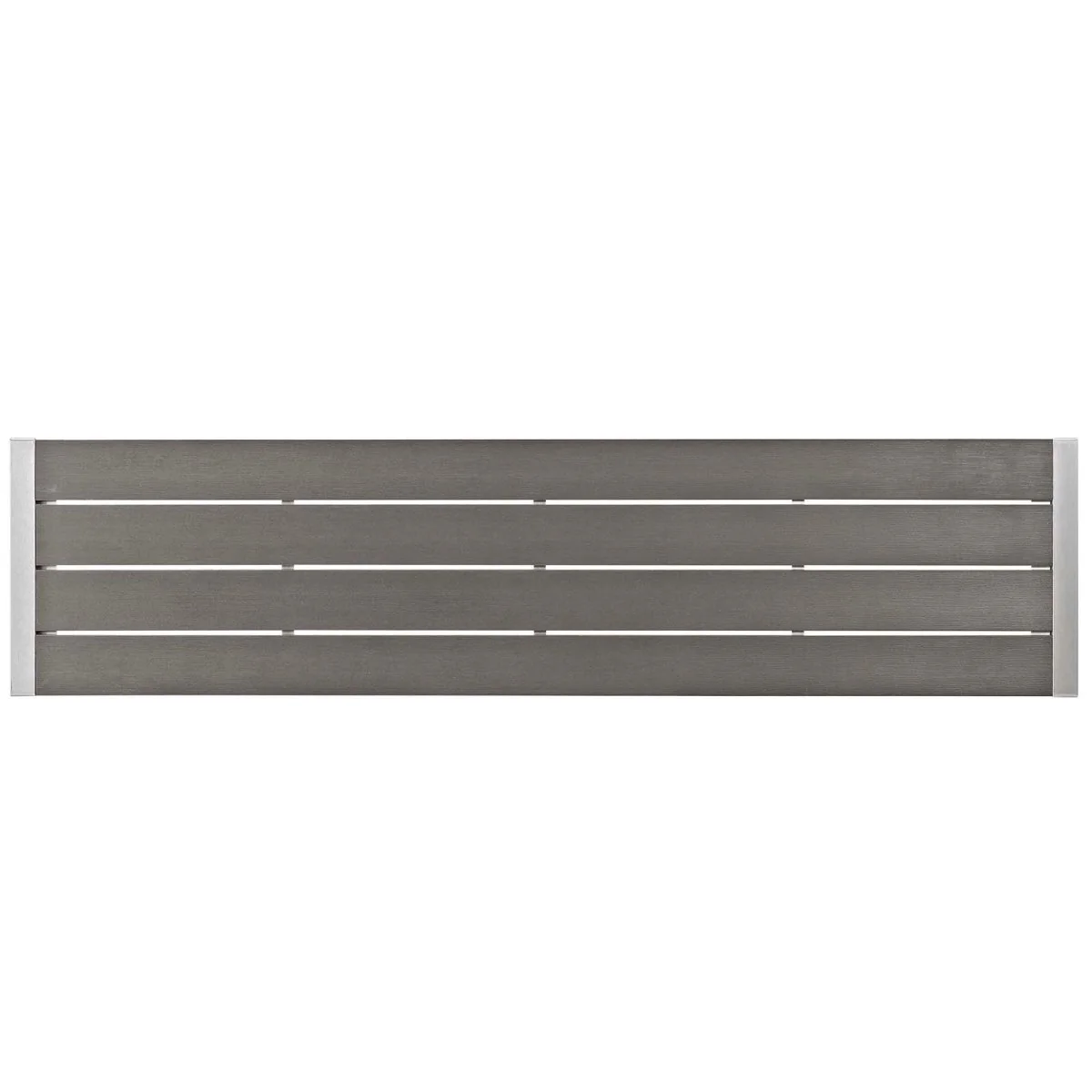 3 Piece Aluminum Outdoor Dining Table and Bench Set – Silver Gray - Image 5