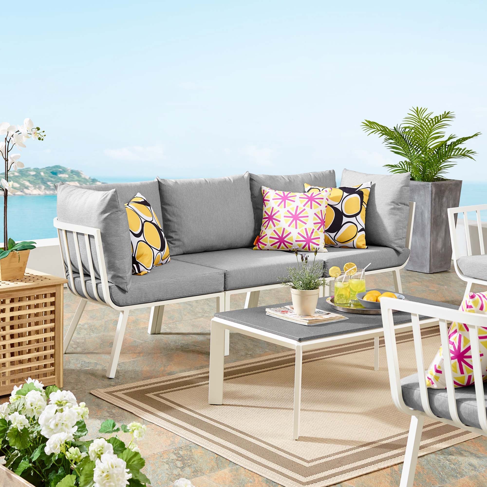 3-Piece Aluminum Outdoor Patio Sectional Sofa Set — Modern Weather-Resistant Seating - Image 32