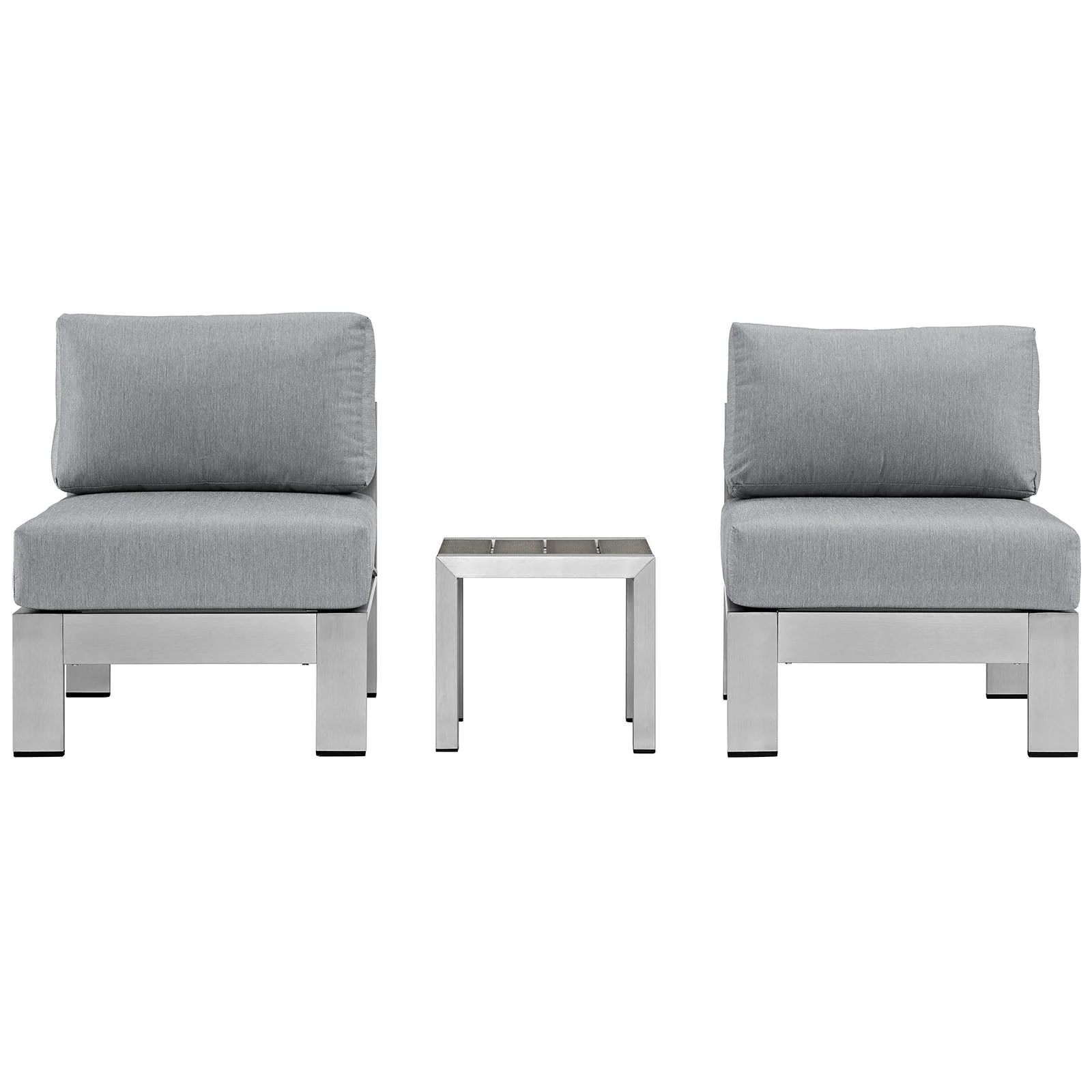 3-Piece Aluminum Patio Sectional Sofa Set with Cushions and Aluminum Frame - Image 19