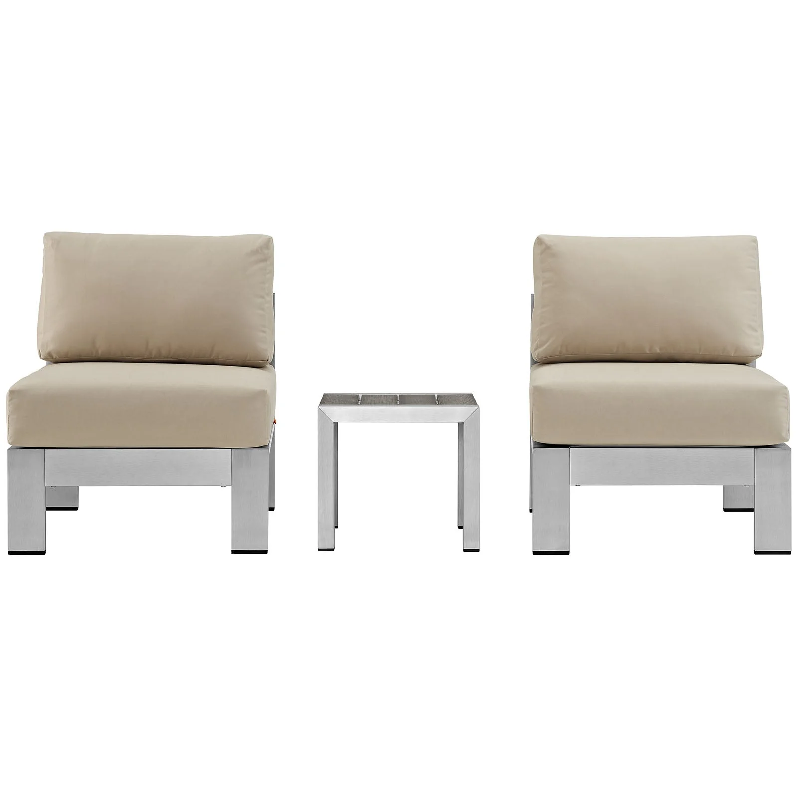 3-Piece Aluminum Patio Sectional Sofa Set with Cushions and Aluminum Frame - Image 7