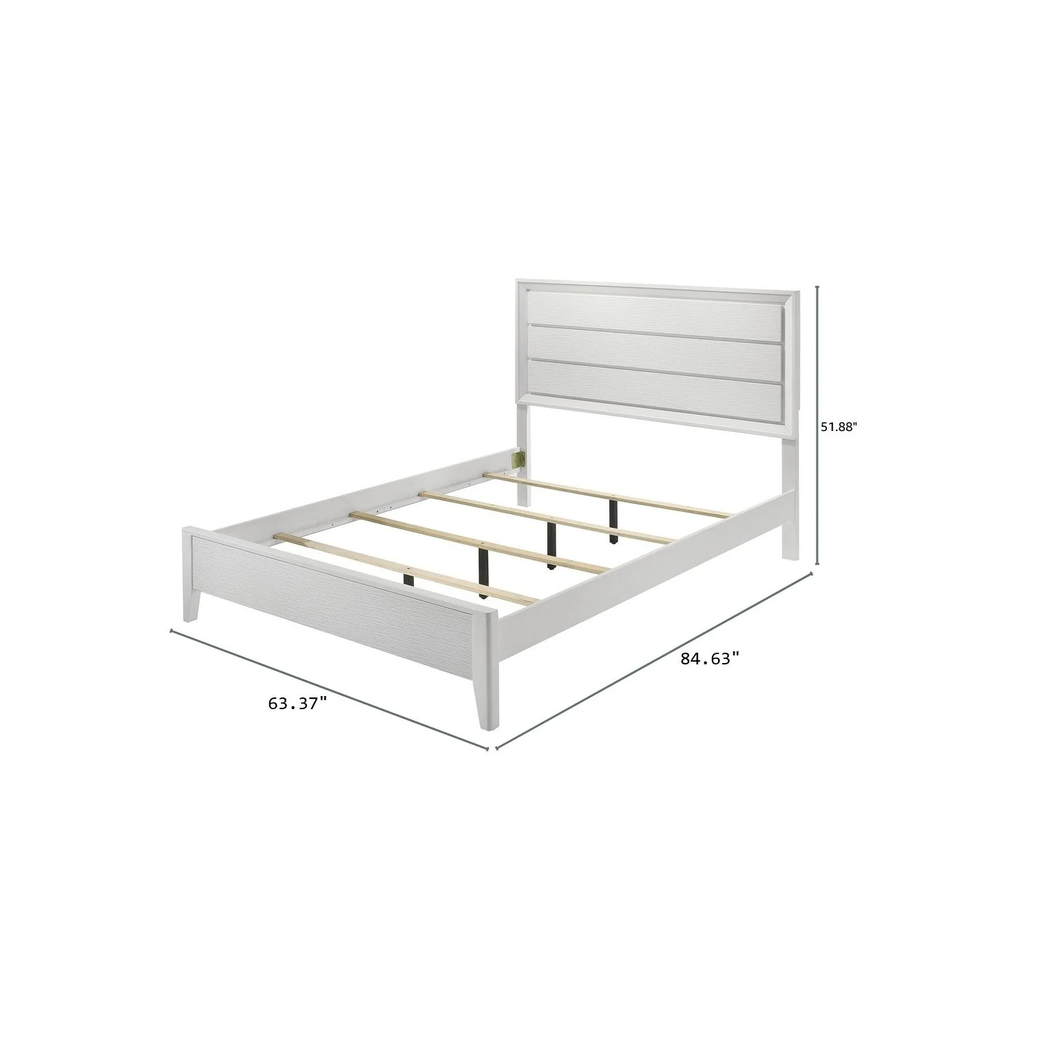 3 Piece Contemporary Bed Set With Wave Texture Panels And Angled Legs - Image 9