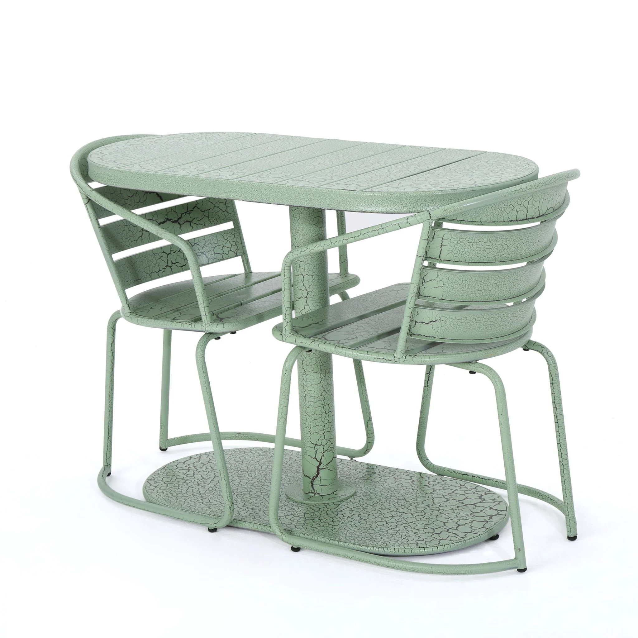 3 Piece Elegant Outdoor Bistro Set With 2 Chairs And Oval Table - Image 9