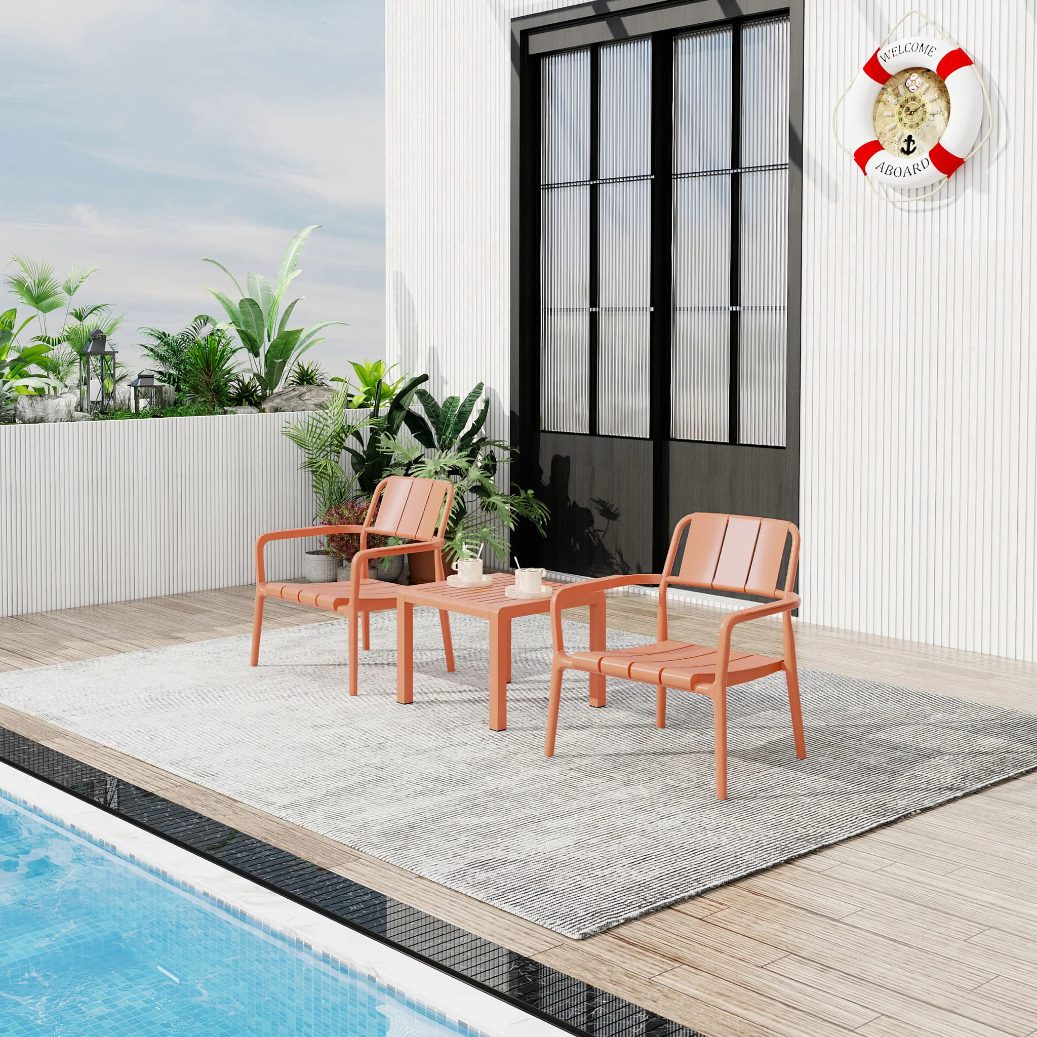 3 Piece Indoor / Outdoor Leisure Table And Chair Set - Image 14
