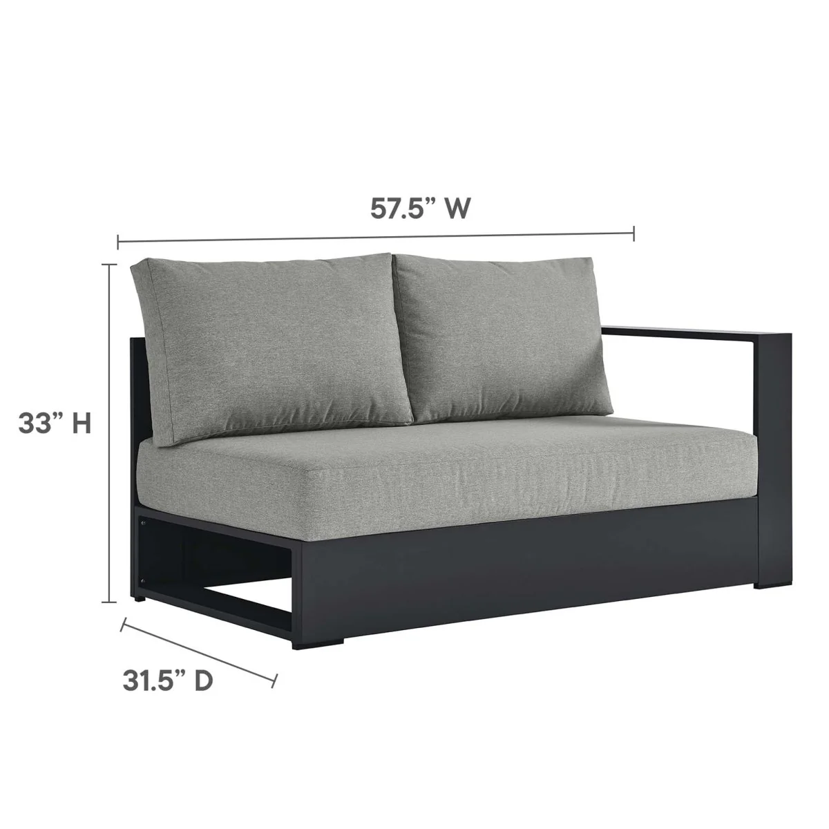 3-Piece Modern Powder-Coated Aluminum Outdoor Sectional Sofa Set for Patio - Image 13