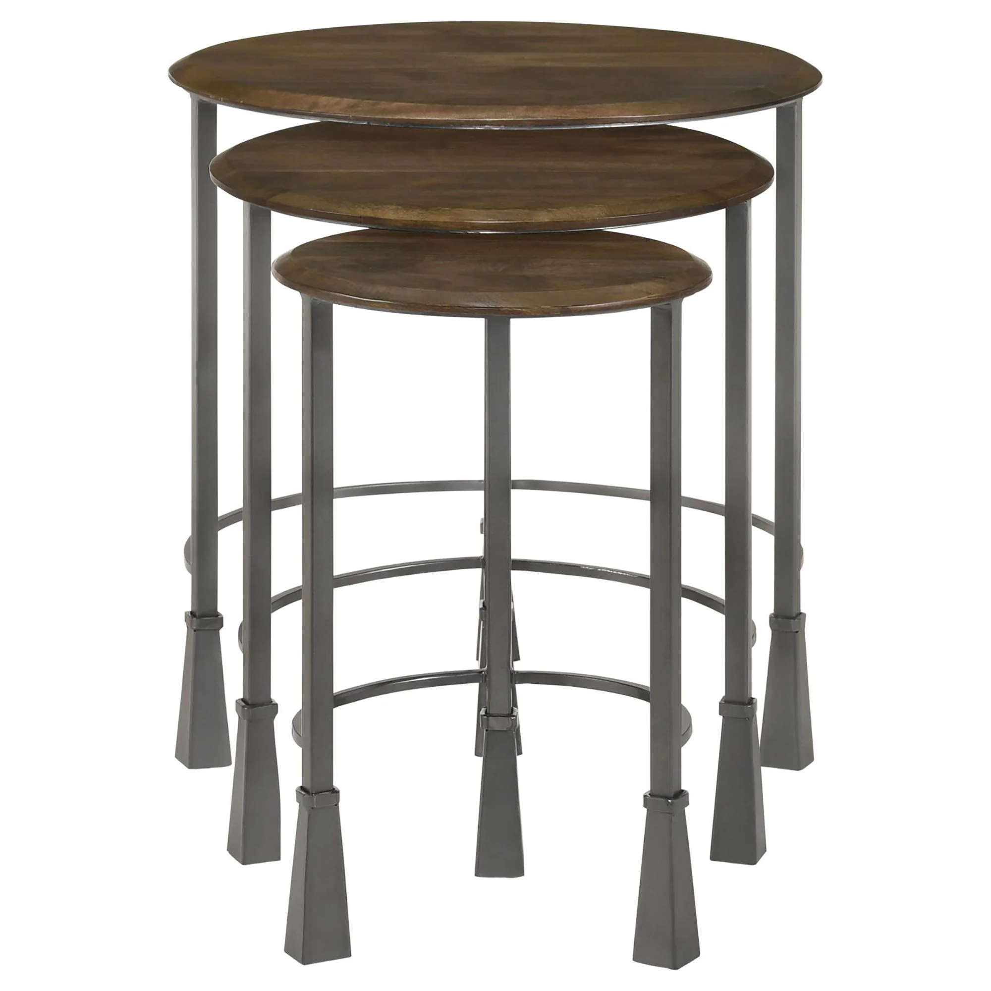 3 Piece Nesting Table Set - Brown - Image 5