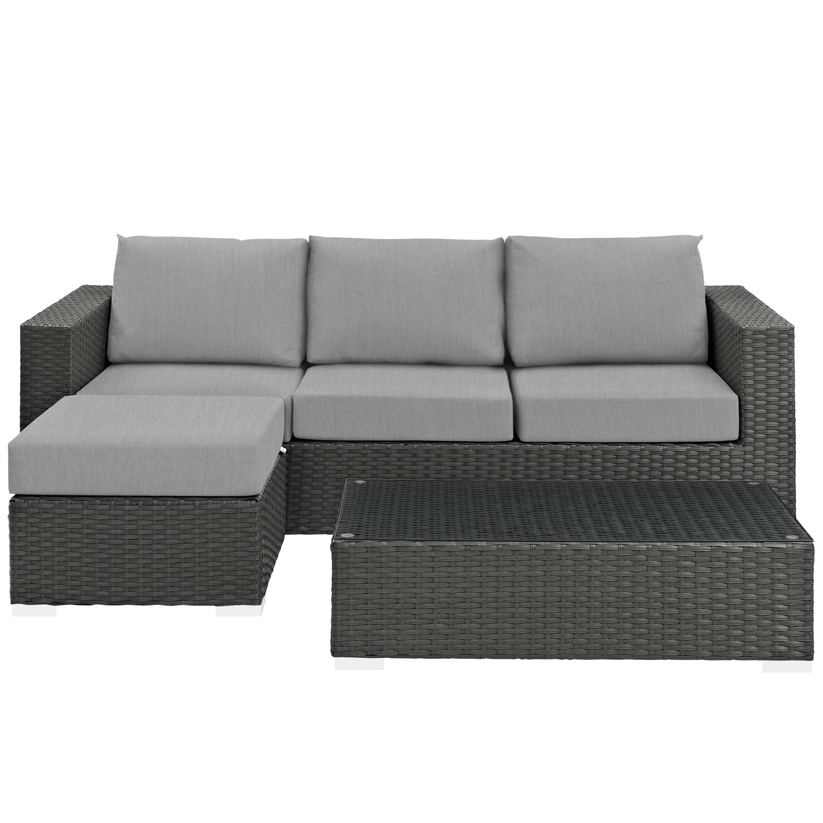 3-Piece Outdoor Sunbrella Fabric Patio Sectional Set - Image 20
