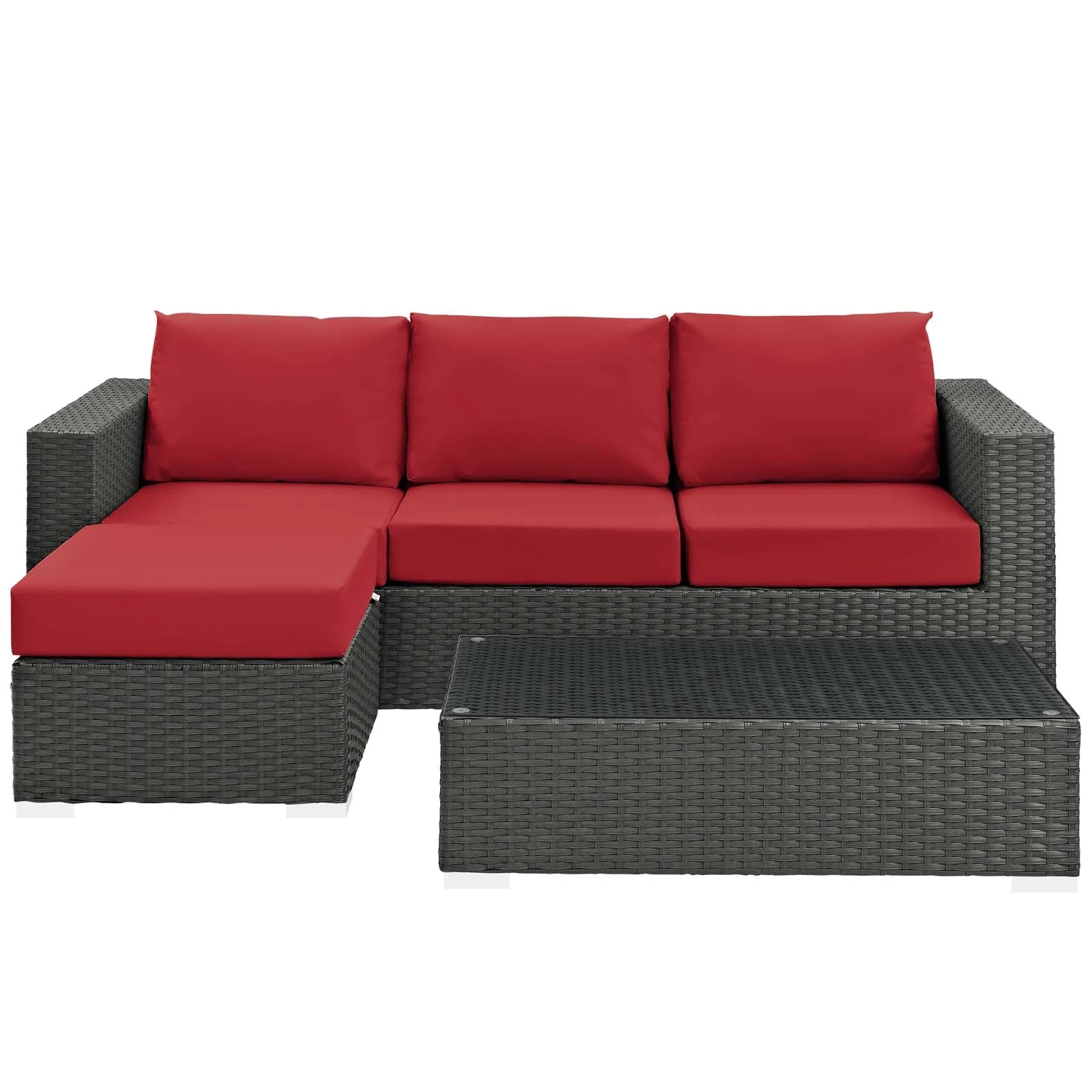3-Piece Outdoor Sunbrella Fabric Patio Sectional Set - Image 27