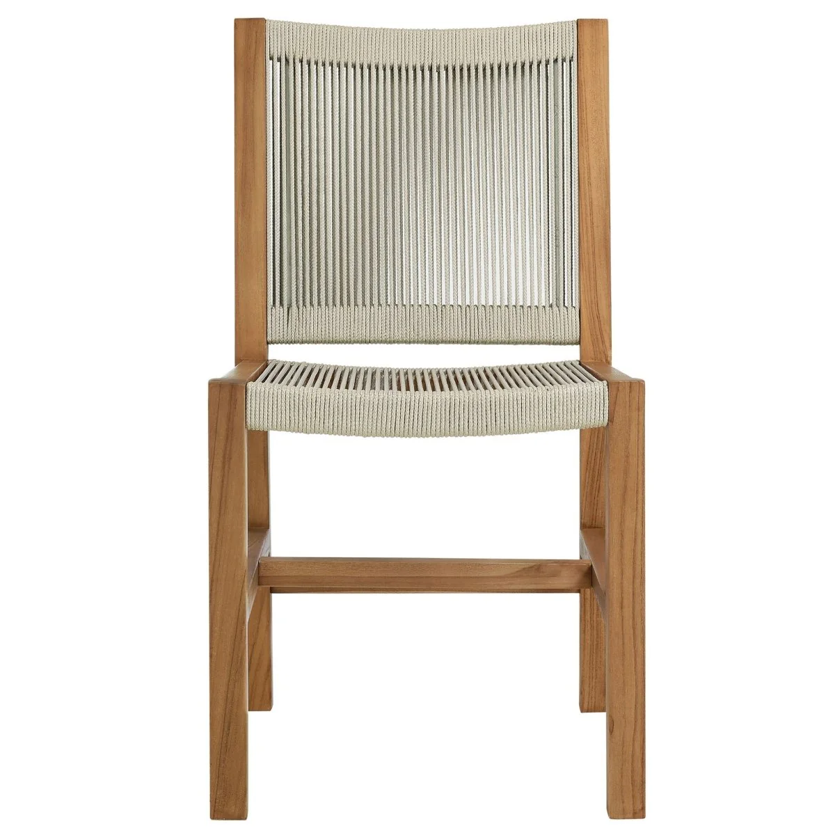 3-Piece Outdoor Teak and Rope Dining Set with Armless Chairs for Patio, Deck and Backyard - Image 17