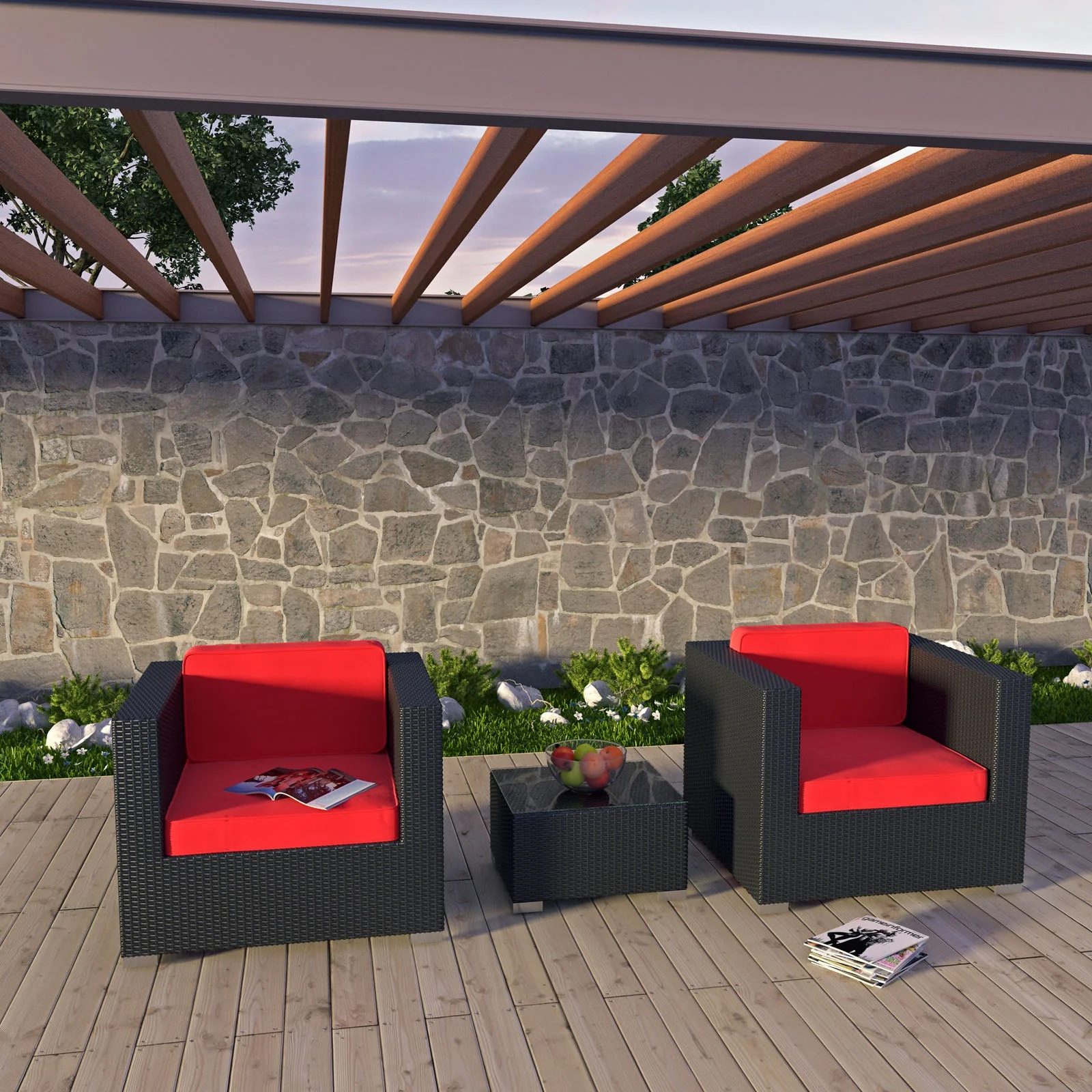 3-Piece Outdoor Wicker Patio Sofa and Armchair Set - Image 8