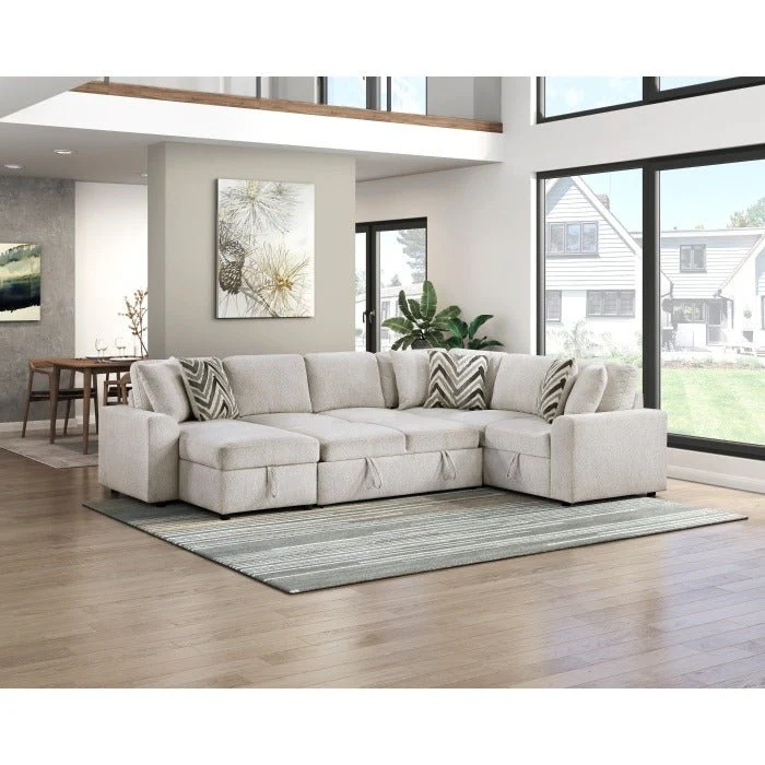 3-Piece Sectional with Pull-out Bed and Hidden Storage - Image 13