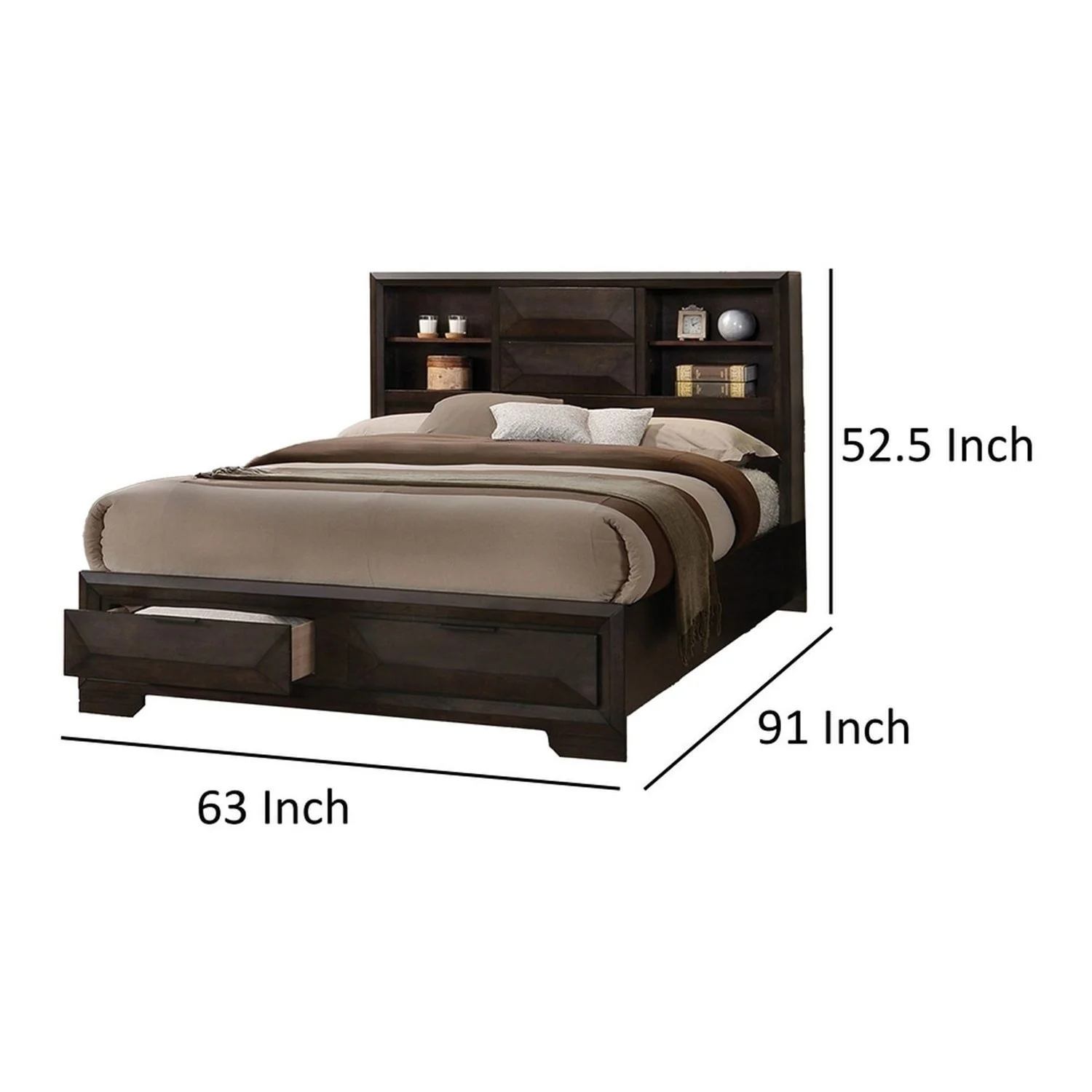 3 Piece Set Bed With Storage And 2 Nightstands - Image 4