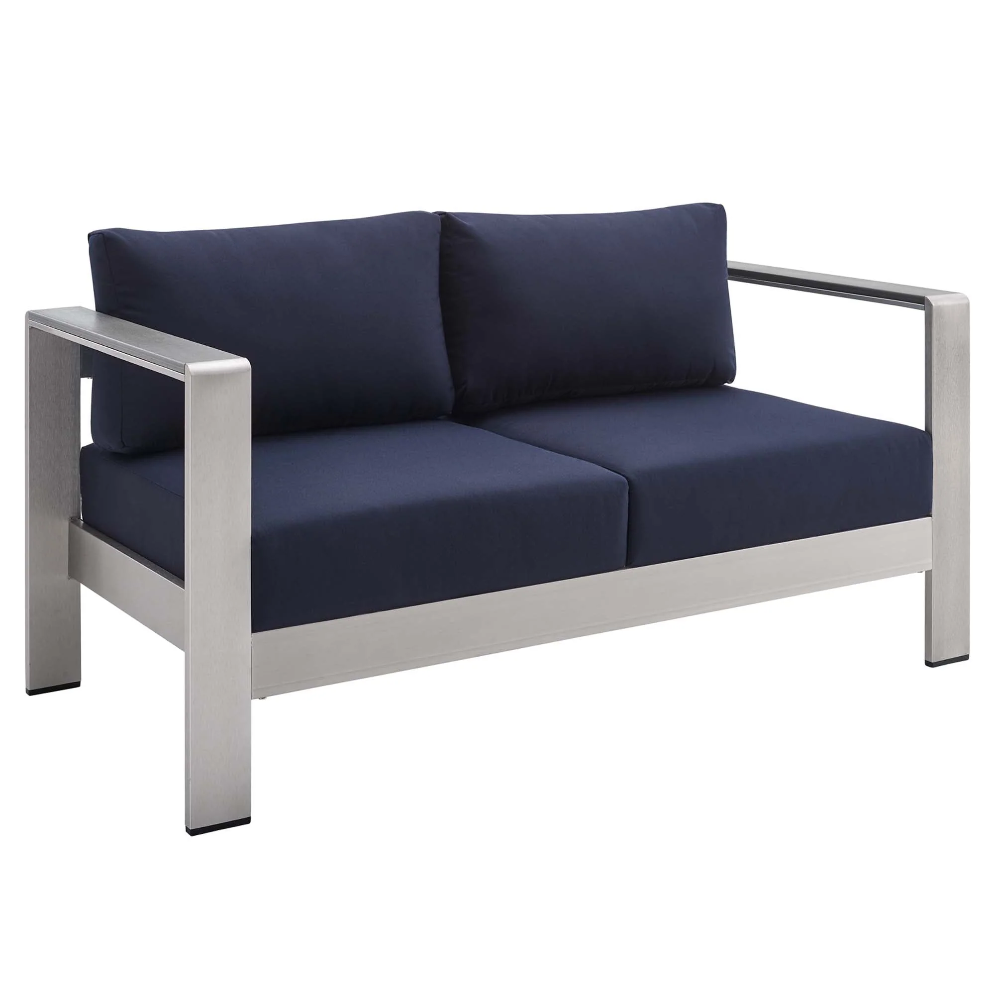 3-Piece Silver Aluminum Patio Set with Sunbrella® Cushions for Outdoor Comfort - Image 4