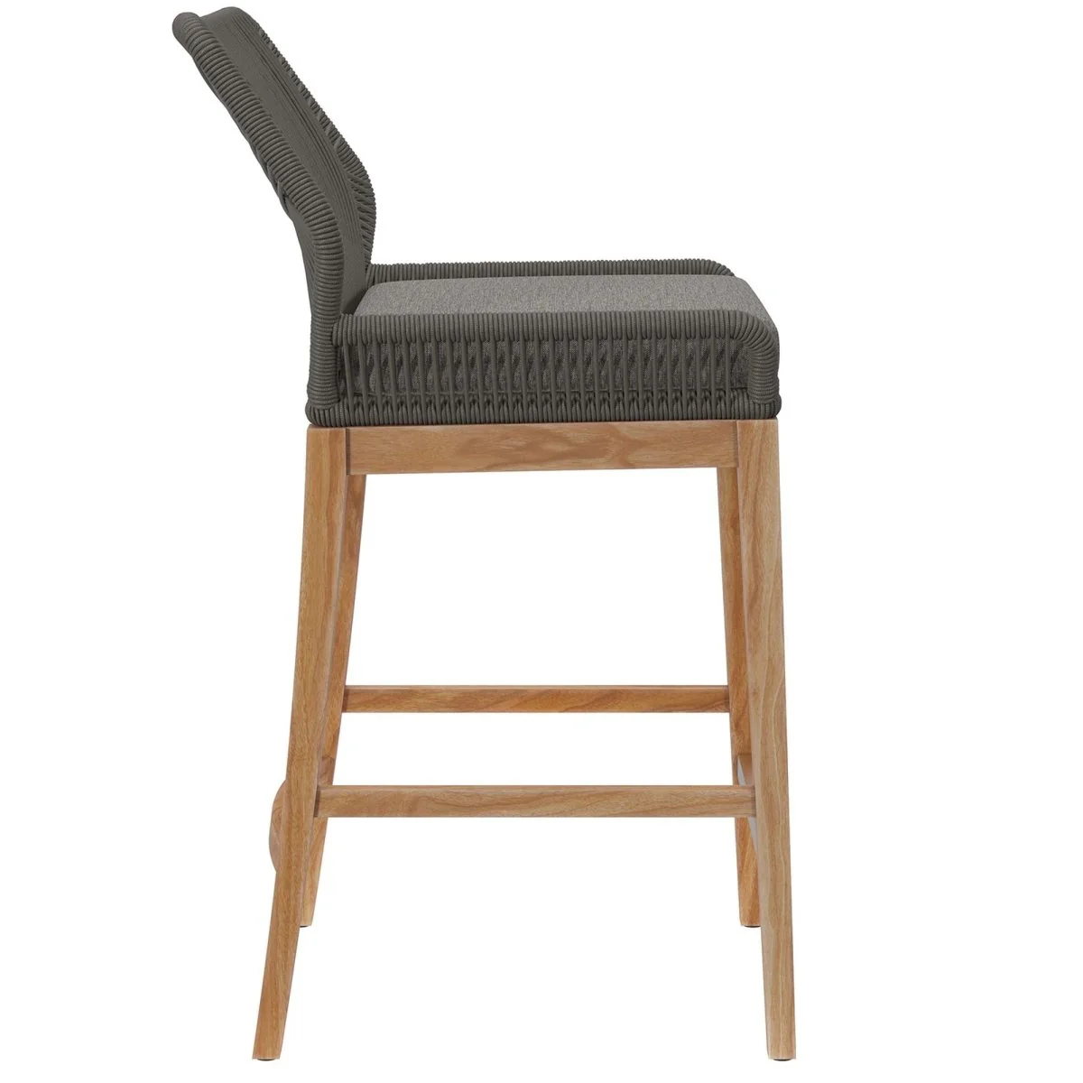 3-Piece Teak Wood Outdoor Bar Set with Woven Rope Stools for Patio & Deck - Image 21