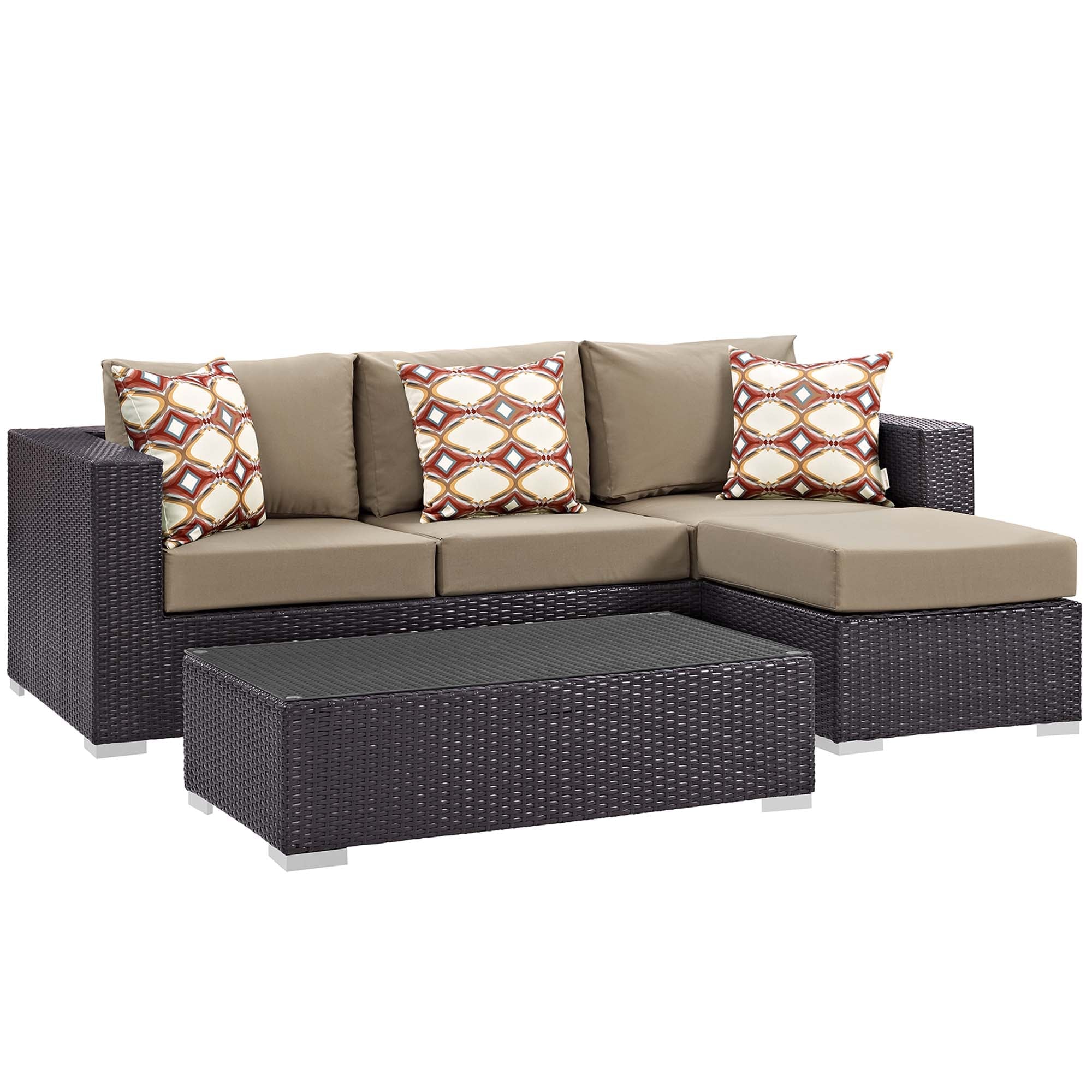 3-Piece Wicker Rattan Patio Sofa Set for Outdoor Patio, Deck and Garden Seating - Image 10