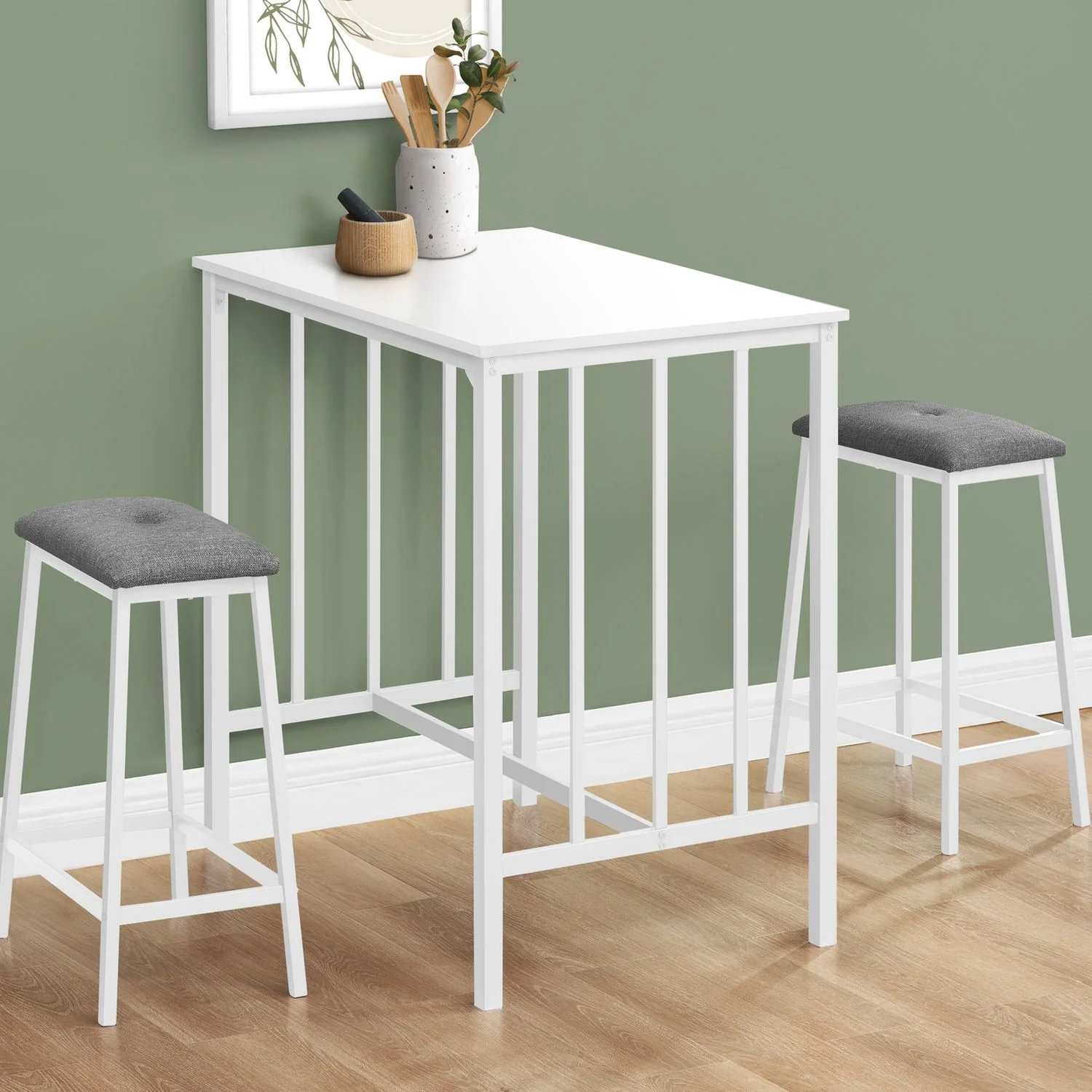 3 Pieces Dining Set, Counter Height, Rectangular, Small, Contemporary & Modern - Image 9