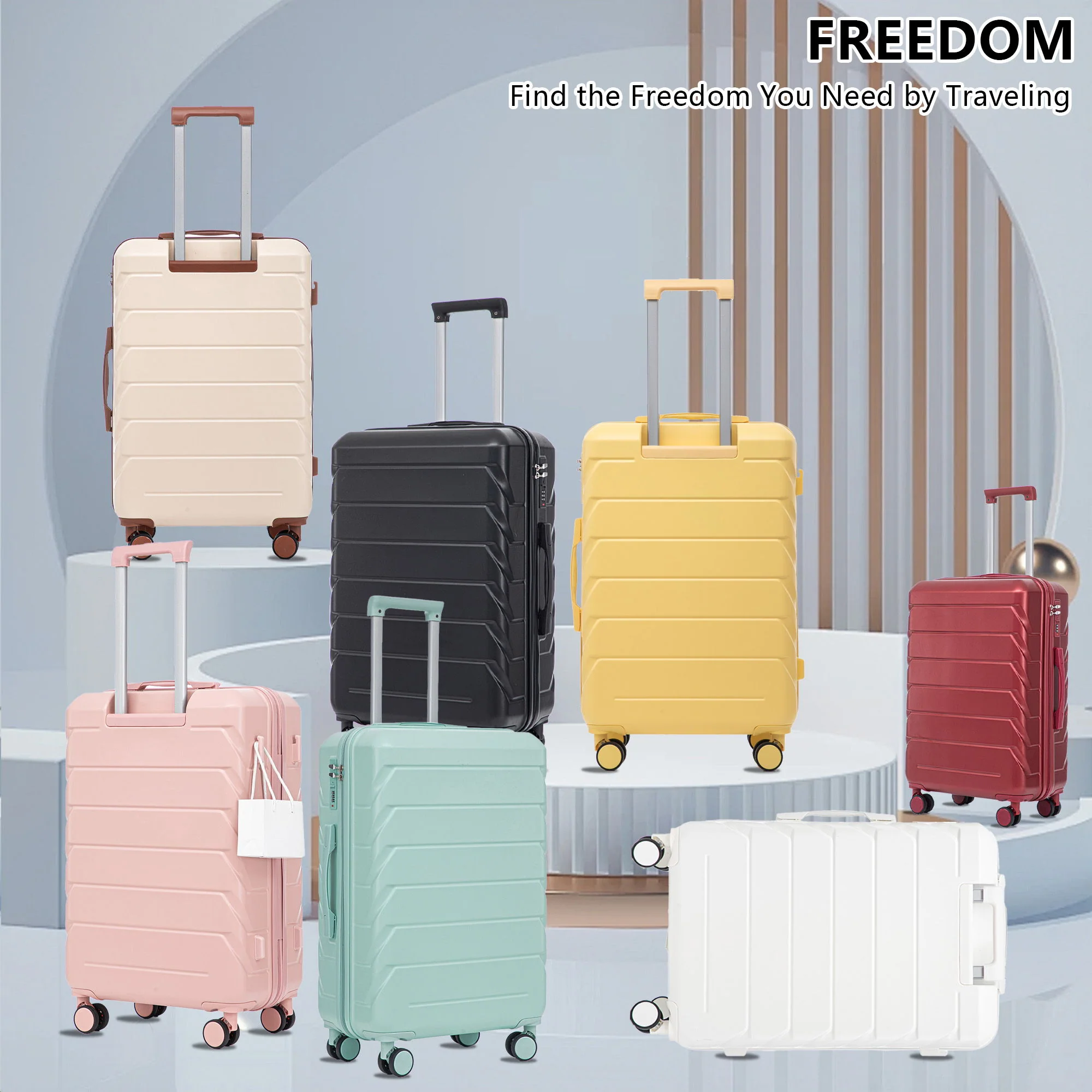 3 Pieces Set 20" / 24" / 28" Spinner Wheel Luggage With Combination Lock - Image 21