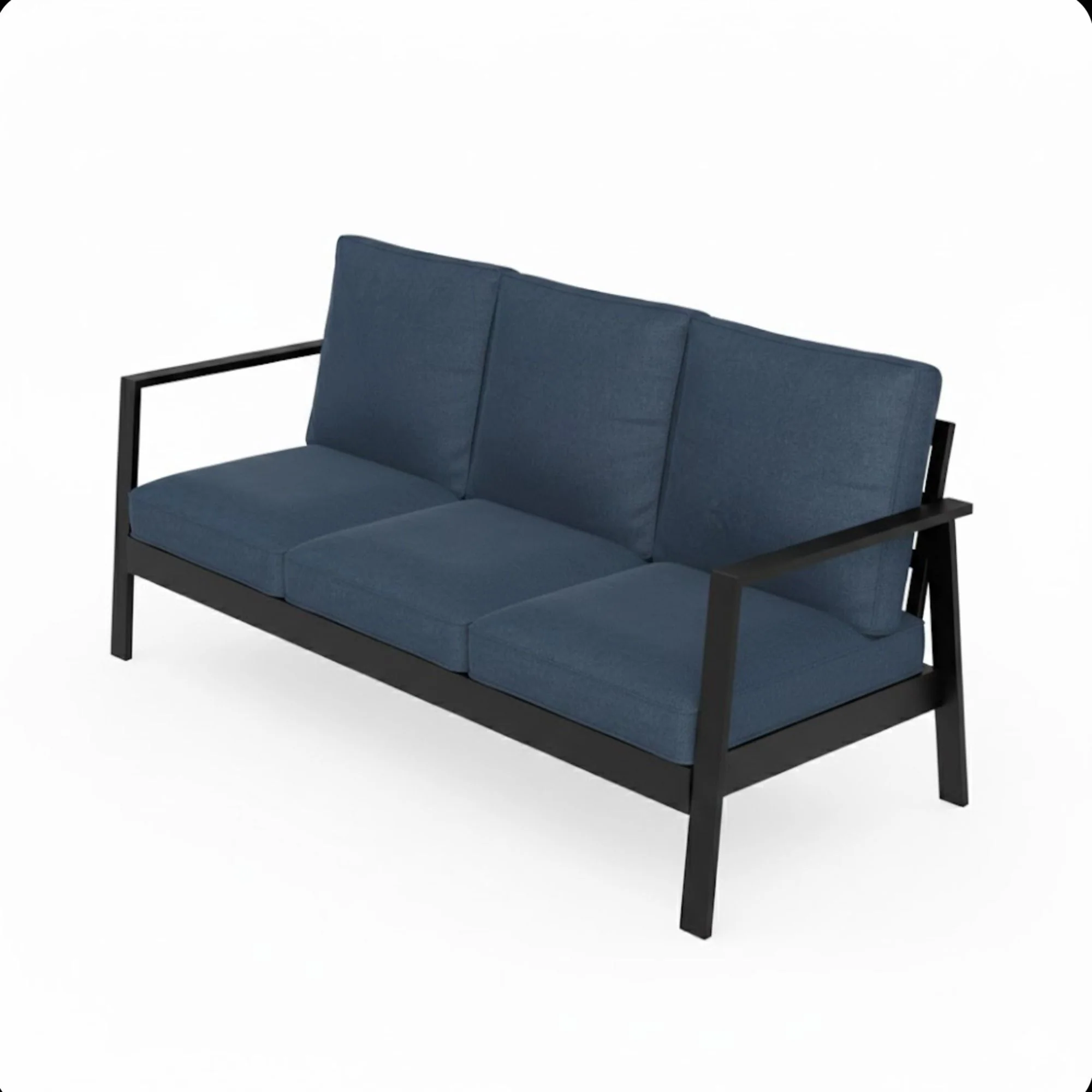 3 Seat All-Weather Patio Sofa With Cushions - Image 11