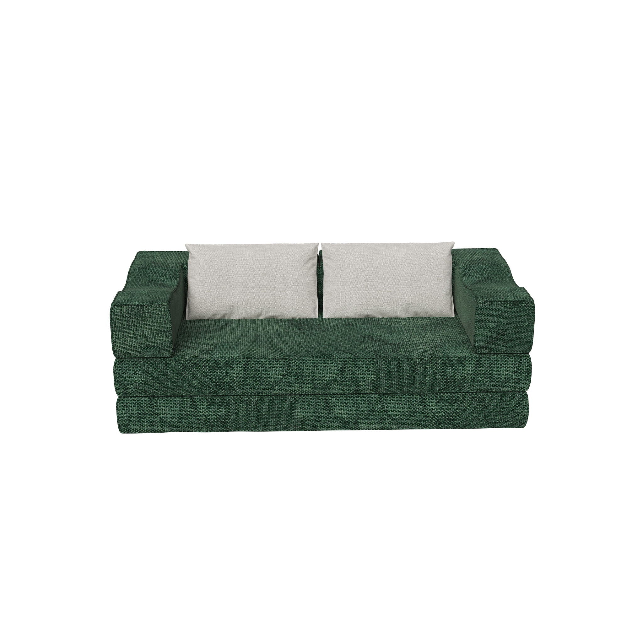 3 Seat Folding Floor Couch & King Size Bed Mattress - Image 2