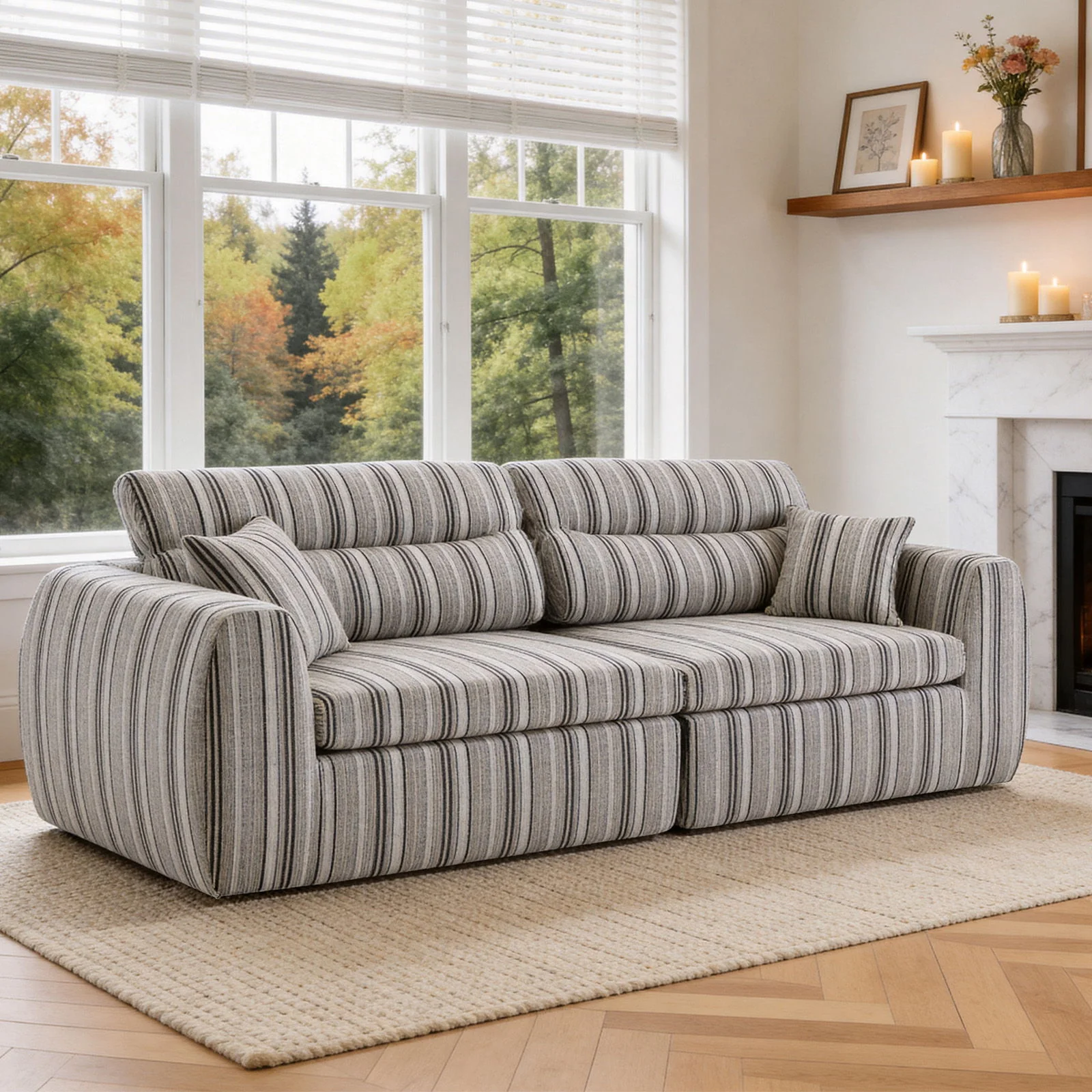 3 Seater, Couch With Throw Pillows For Living Room - Image 21