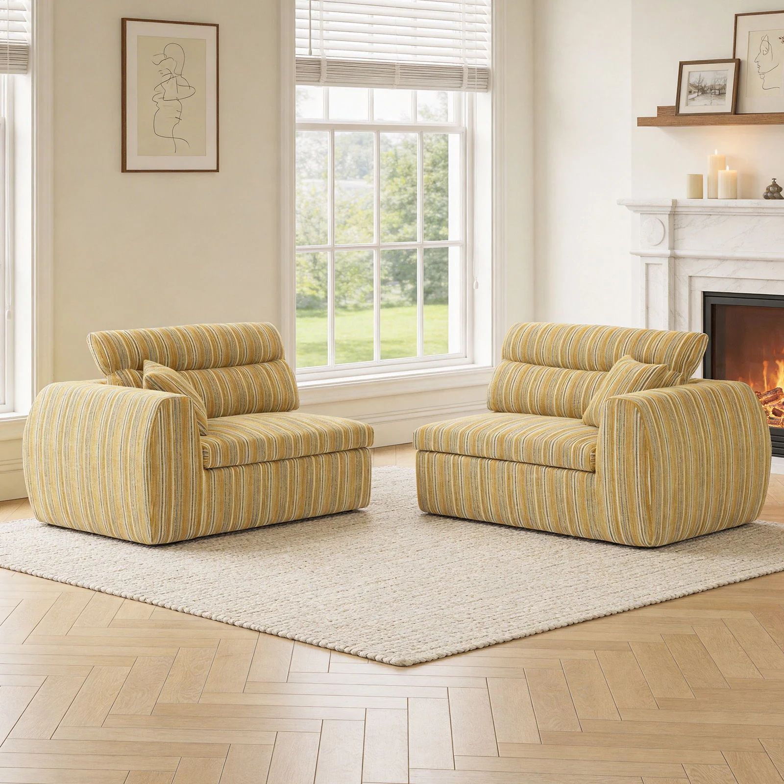 3 Seater, Couch With Throw Pillows For Living Room - Image 7