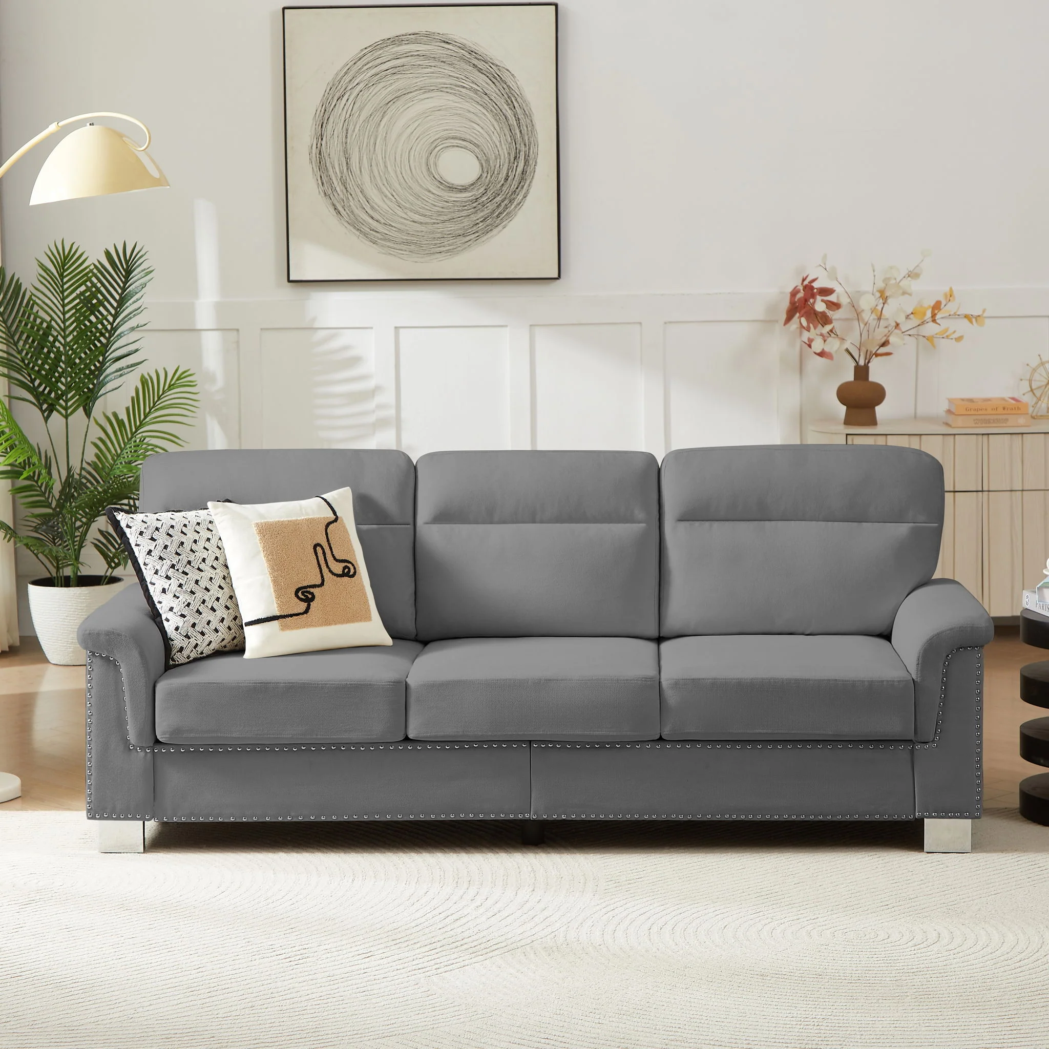 3 Seater Elegant Stationary Sofa - Image 29