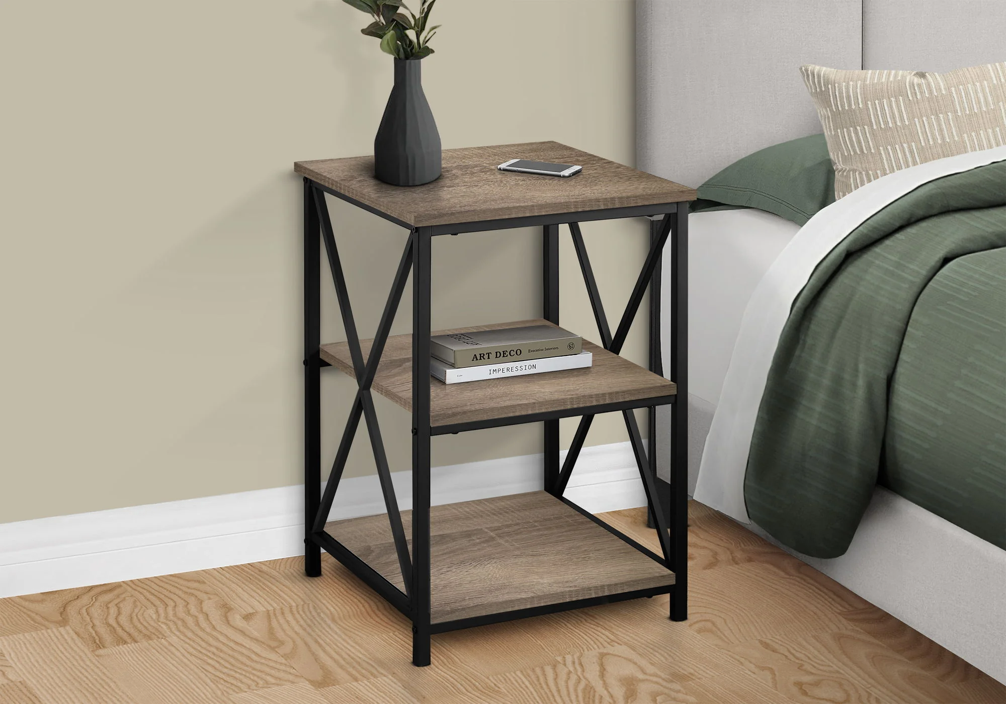 3 Tier Accent Table, Side Marble Look Contemporary & Modern - Image 24