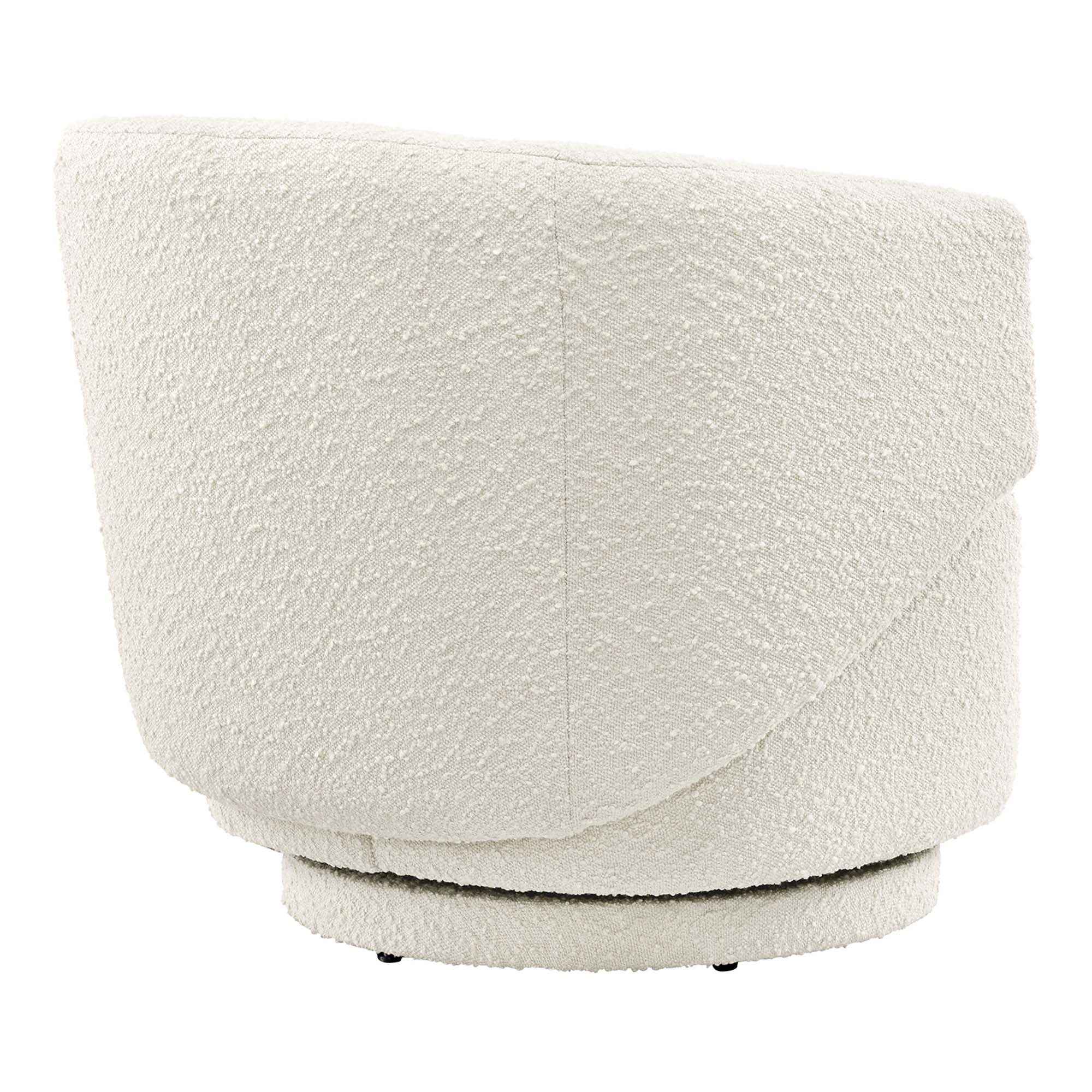 30 Inch Curved Boucle Fabric Swivel Accent Chair - Image 12
