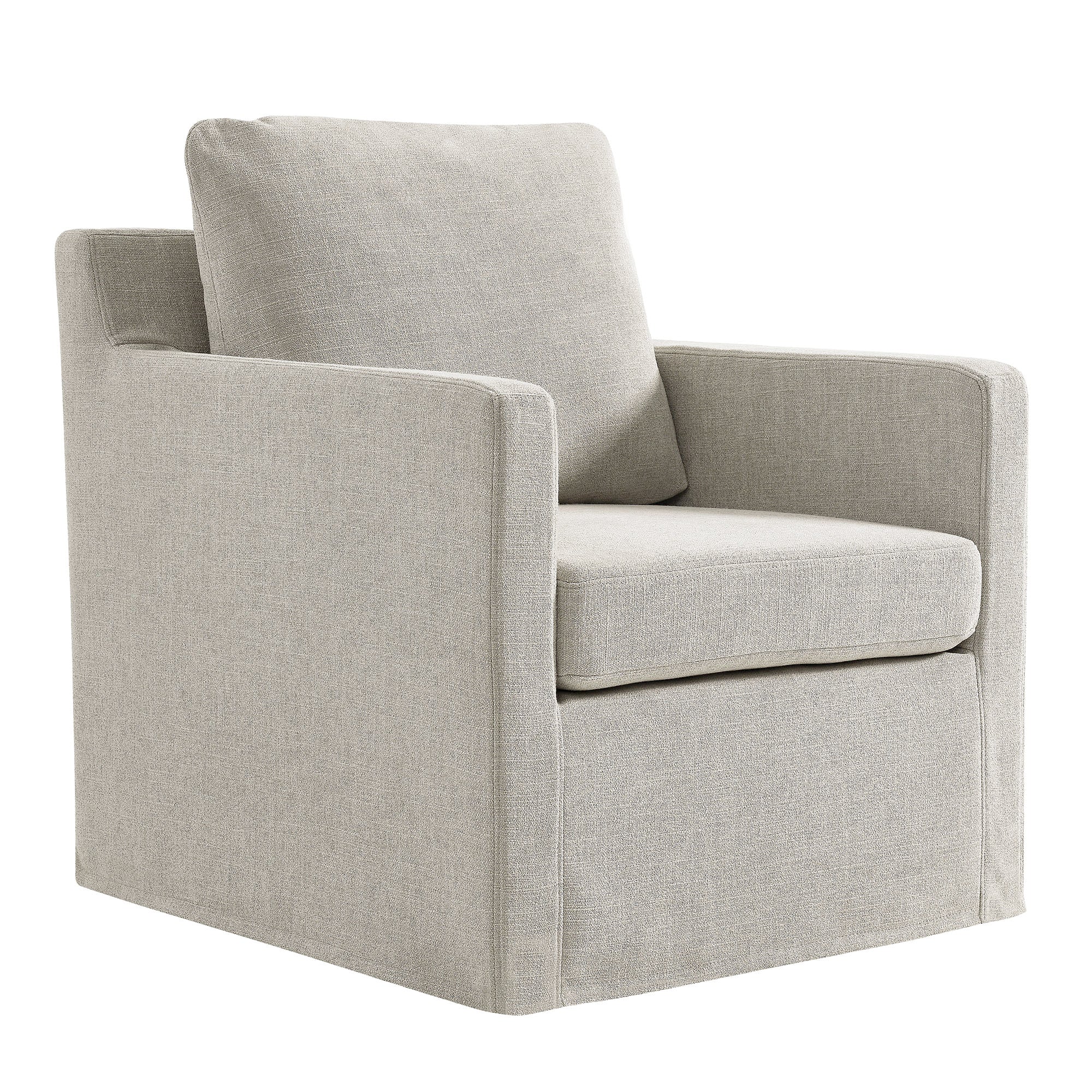 30 Inch Modern Fabric Slipcovered Swivel Armchair - Image 8